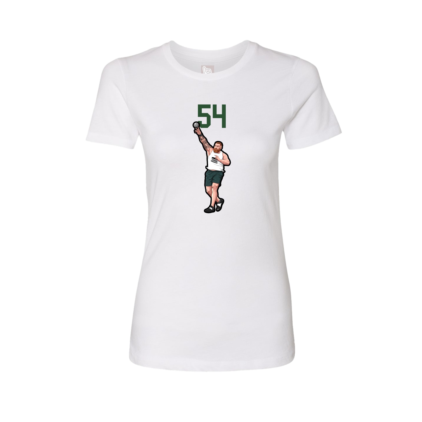 Fitted Women's Tee — Number Top in White