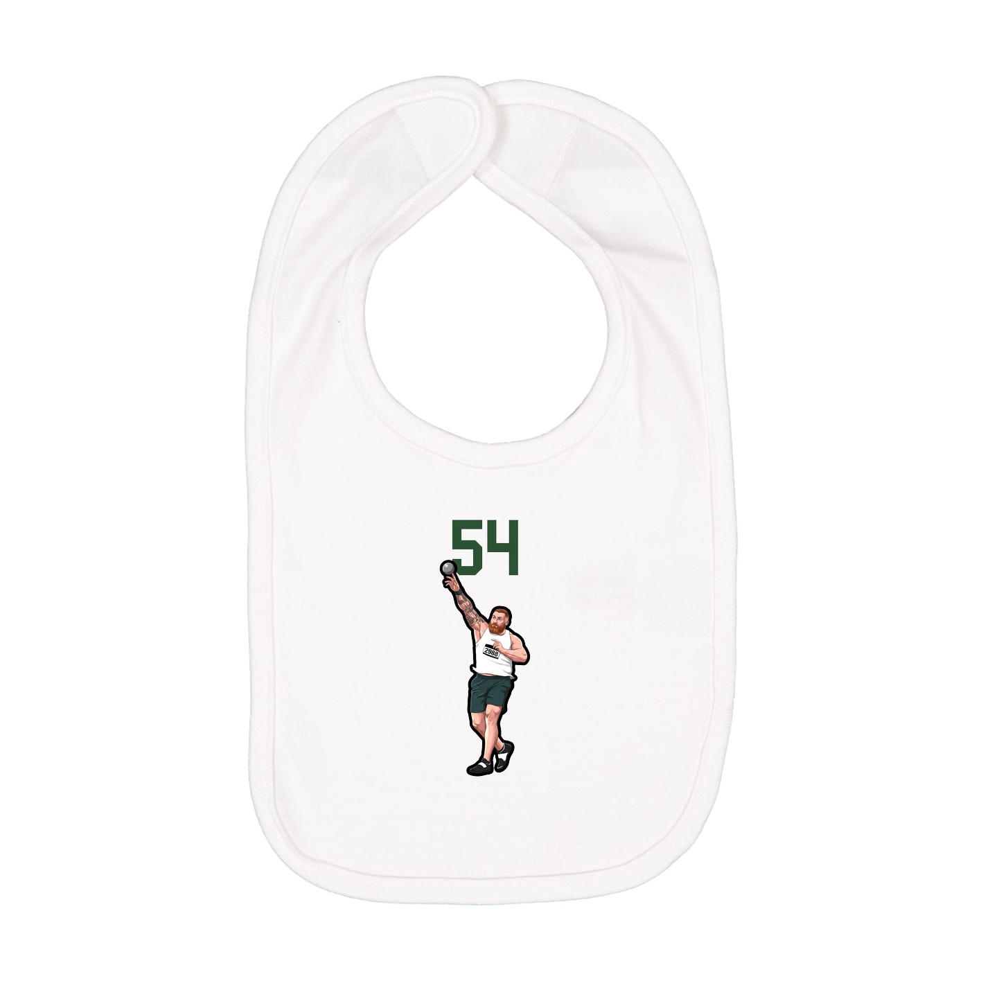 Infant Bib — Number Top in White