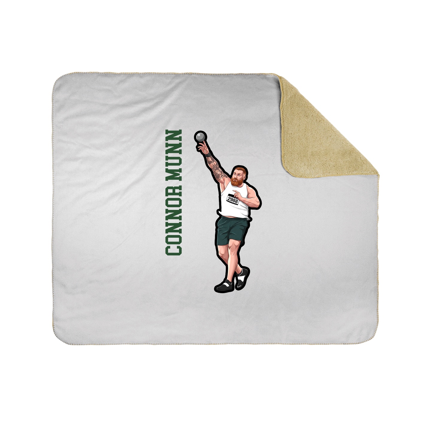 Throw Blanket — Name Vertical in White