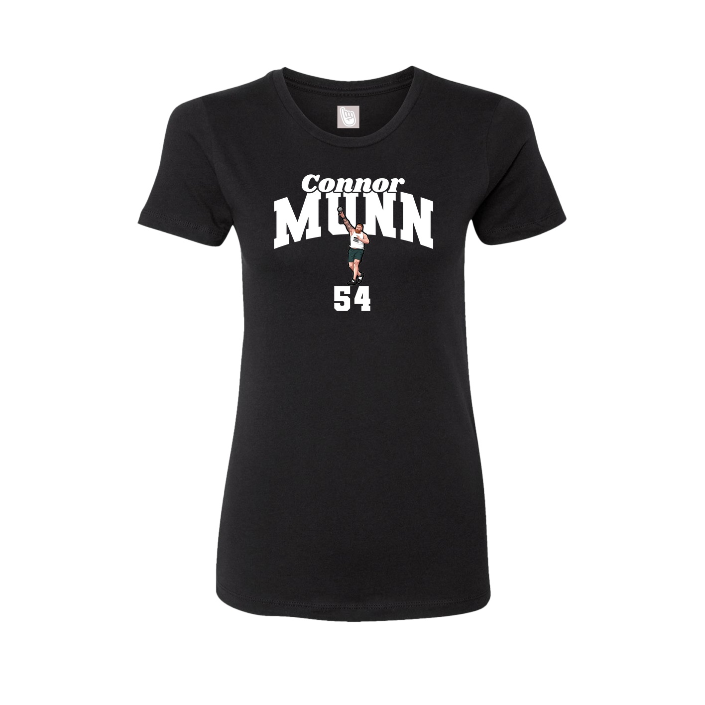 Fitted Women's Tee — Signature Arch in Black