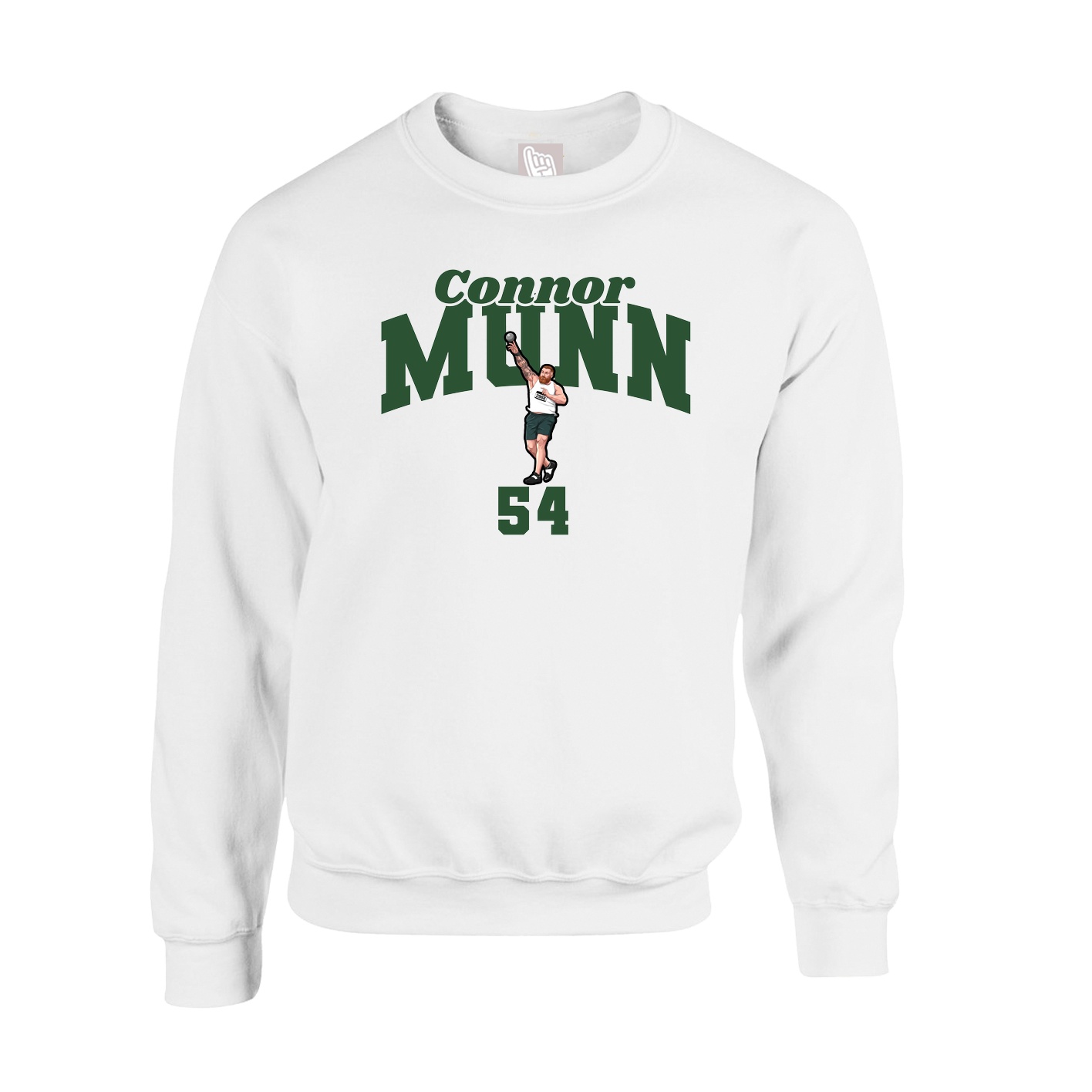 Fleece Crew — Signature Arch in White