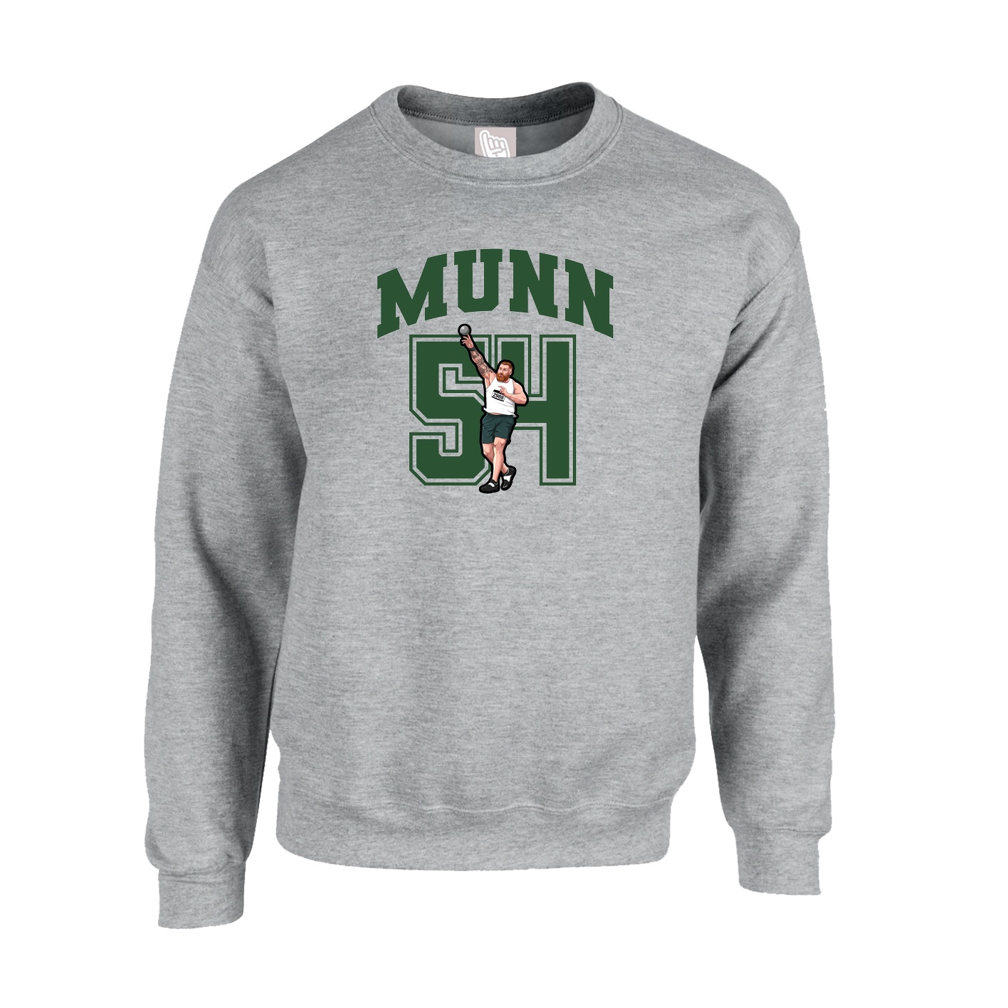 Fleece Crew — Number in Grey