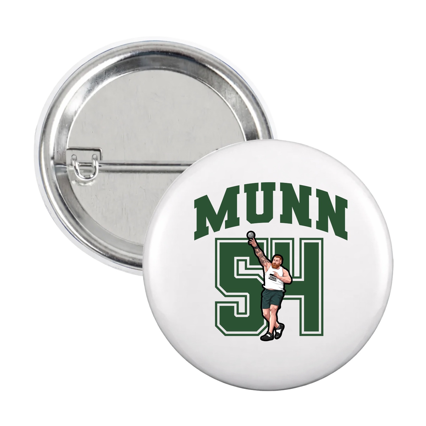 Game Day Button — Number in White