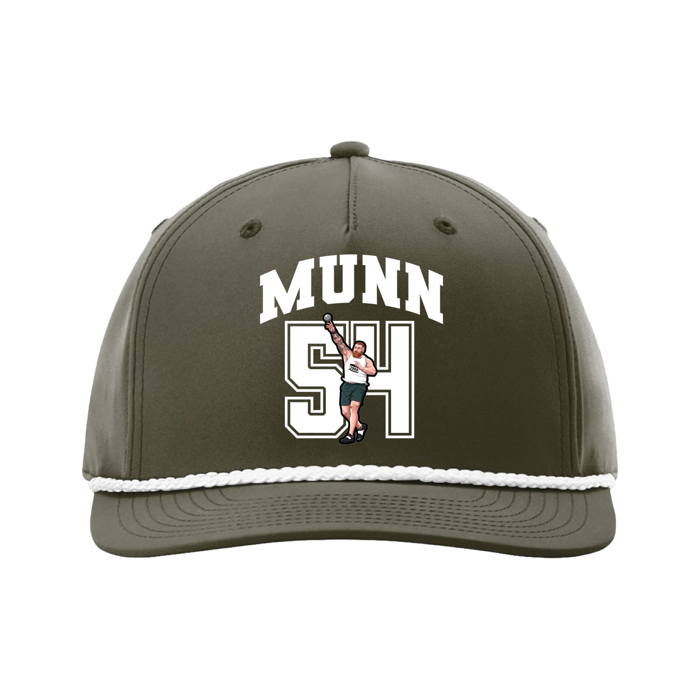 Five-Panel Classic Rope Cap — Number in Green