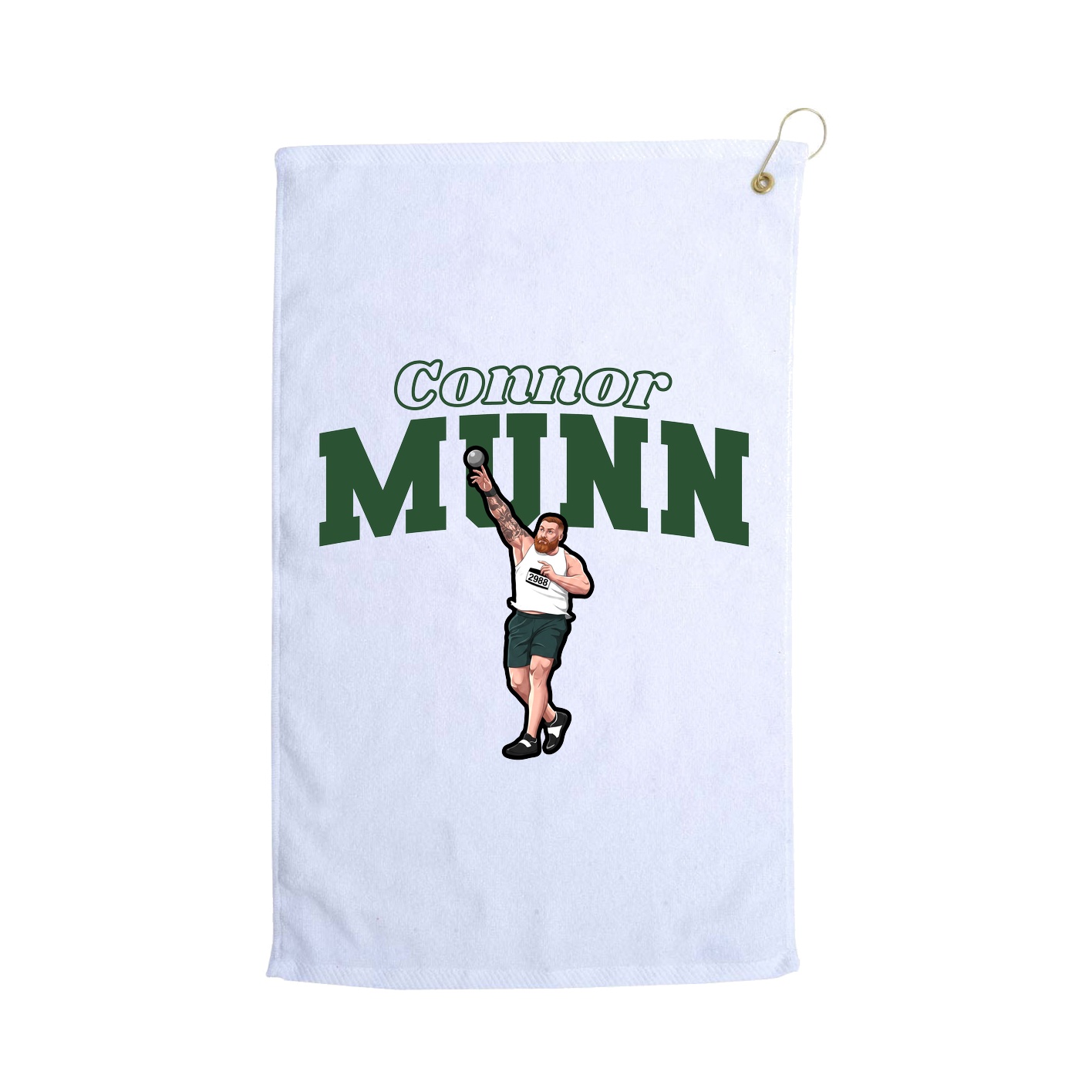 Golf Towel — Name Arch in White