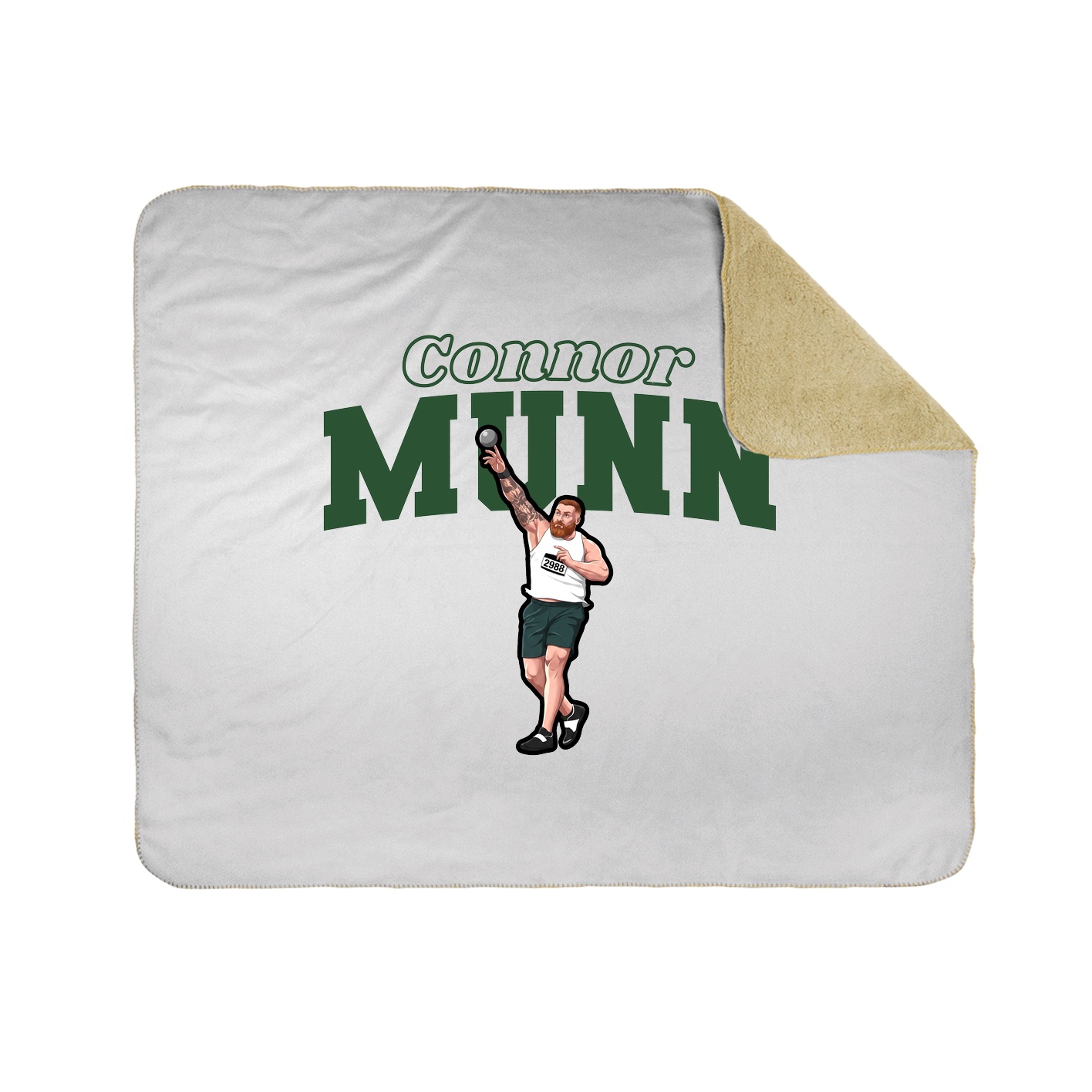 Throw Blanket — Name Arch in White