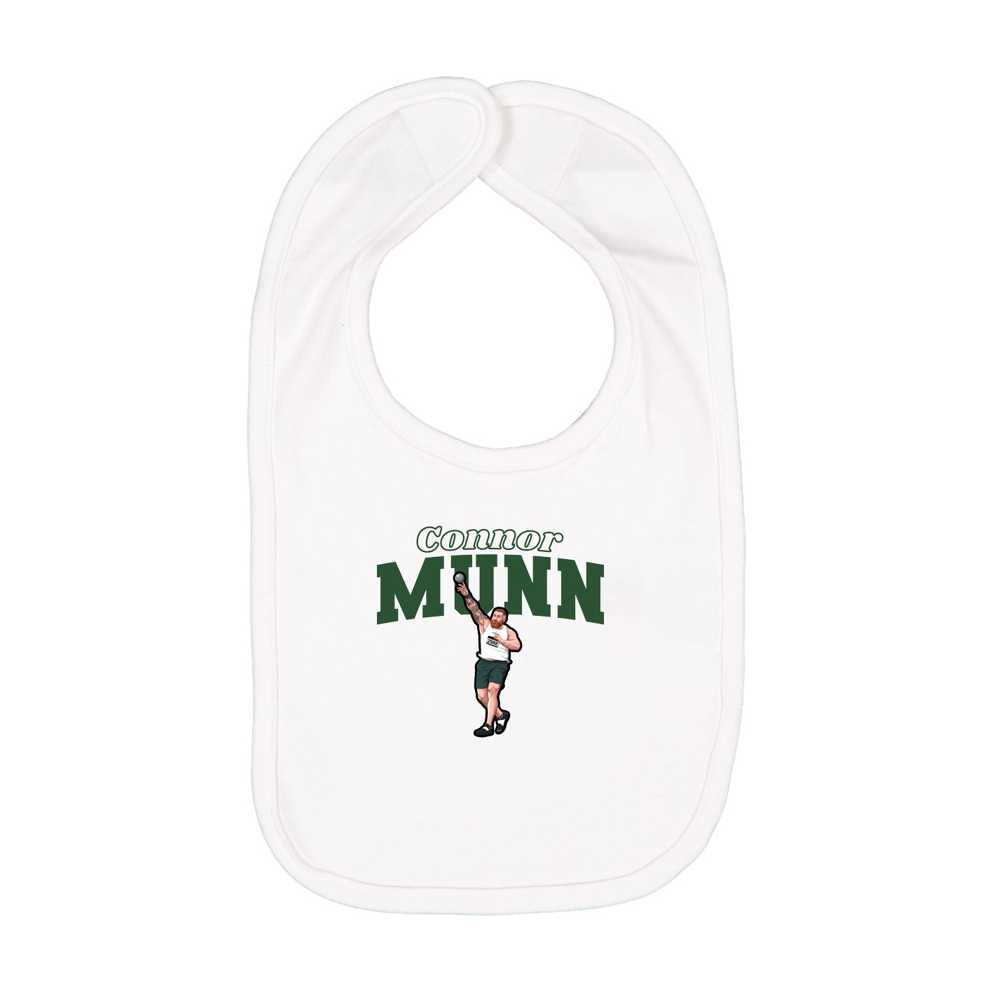 Infant Bib — Name Arch in White