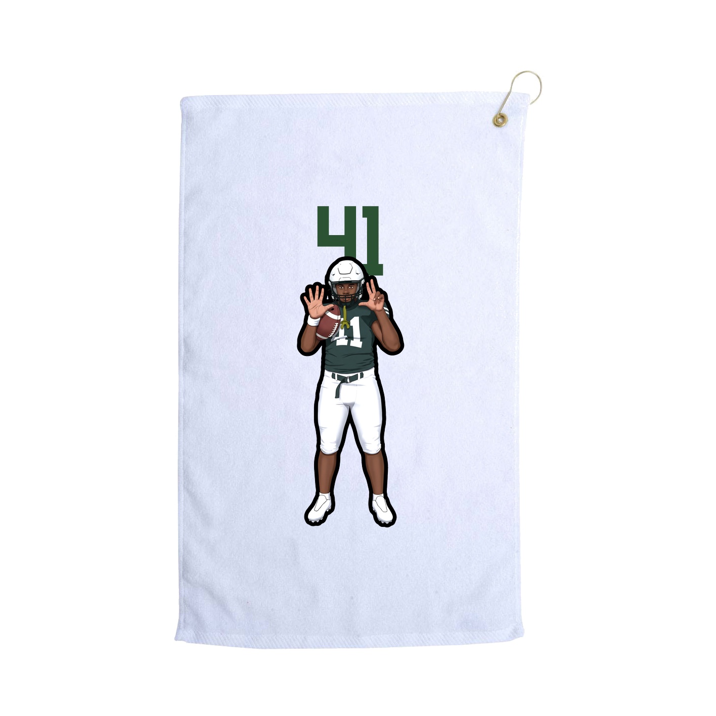 Golf Towel — Number Top in White