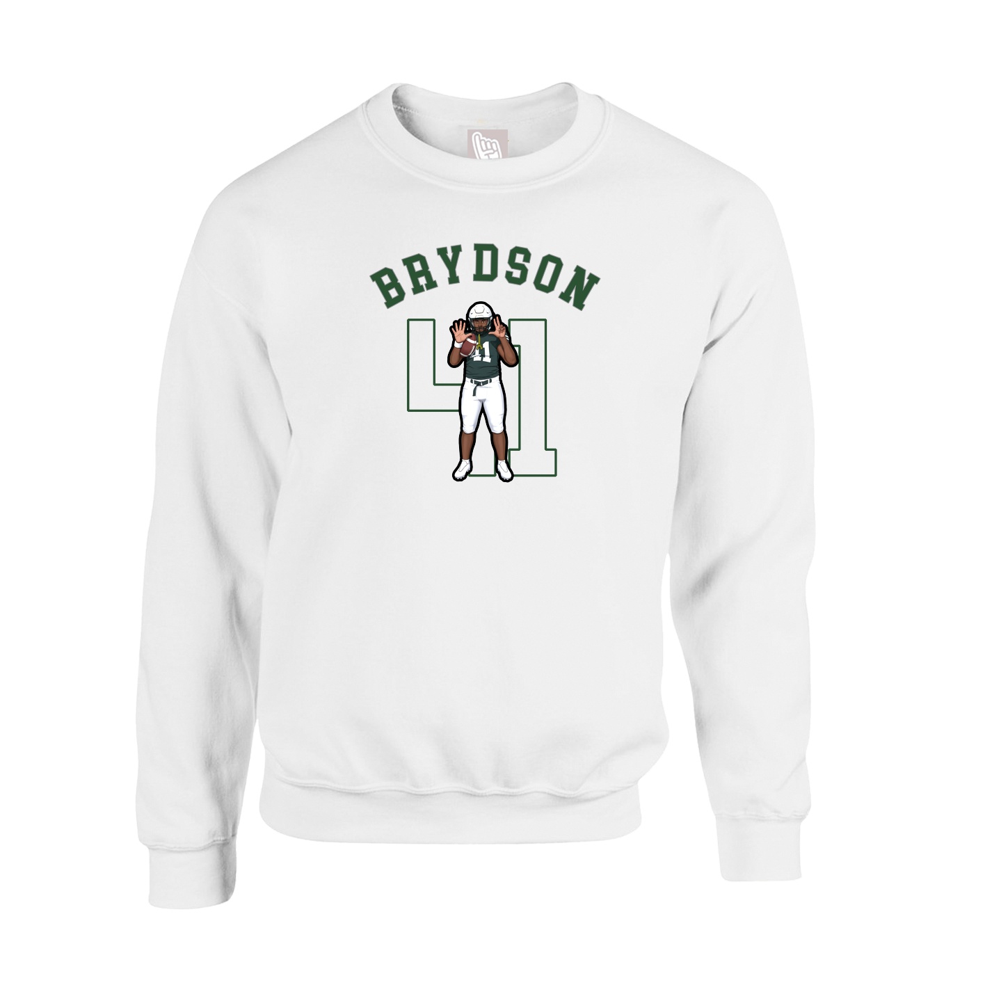 Fleece Crew — Shirsey Arch in White