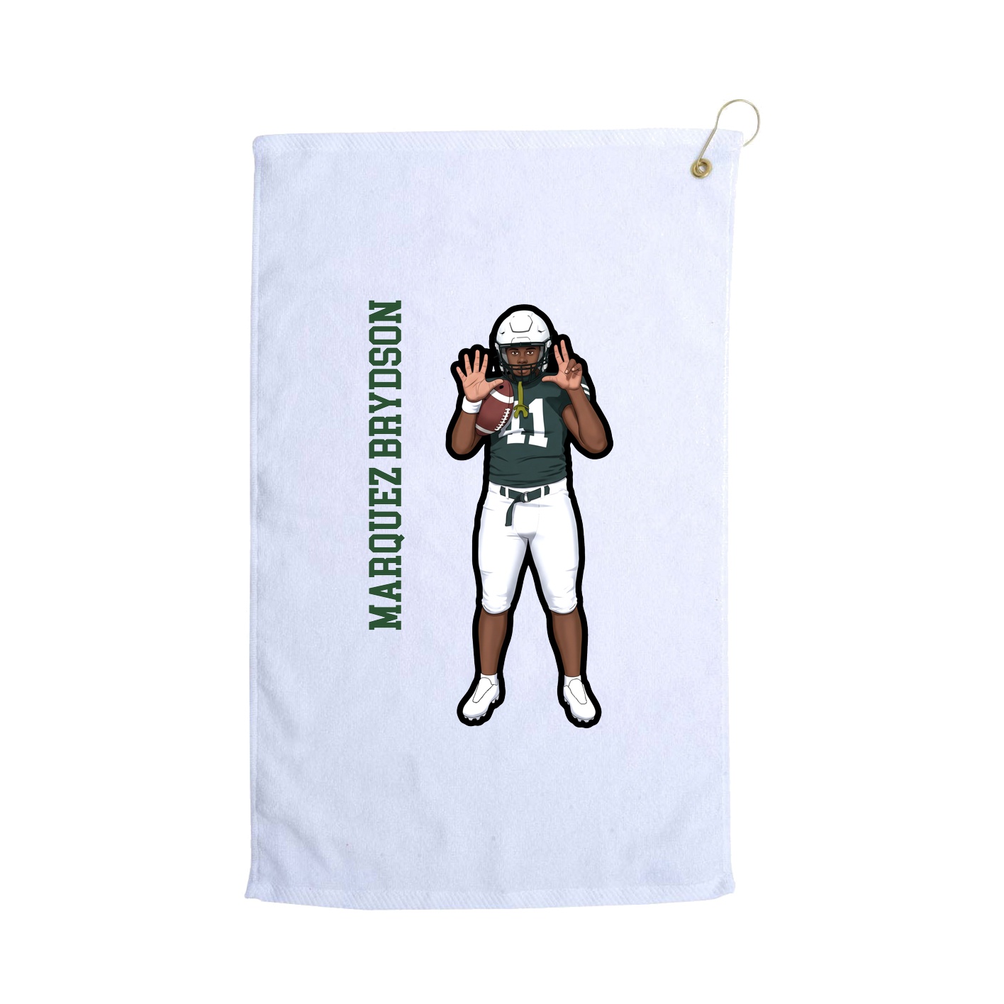 Golf Towel — Name Vertical in White