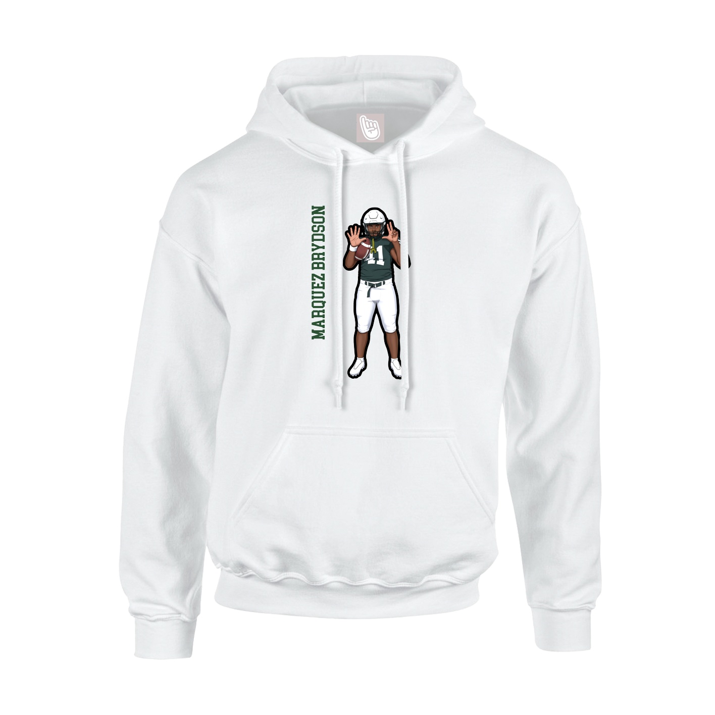 Hoodie — Name Vertical in White