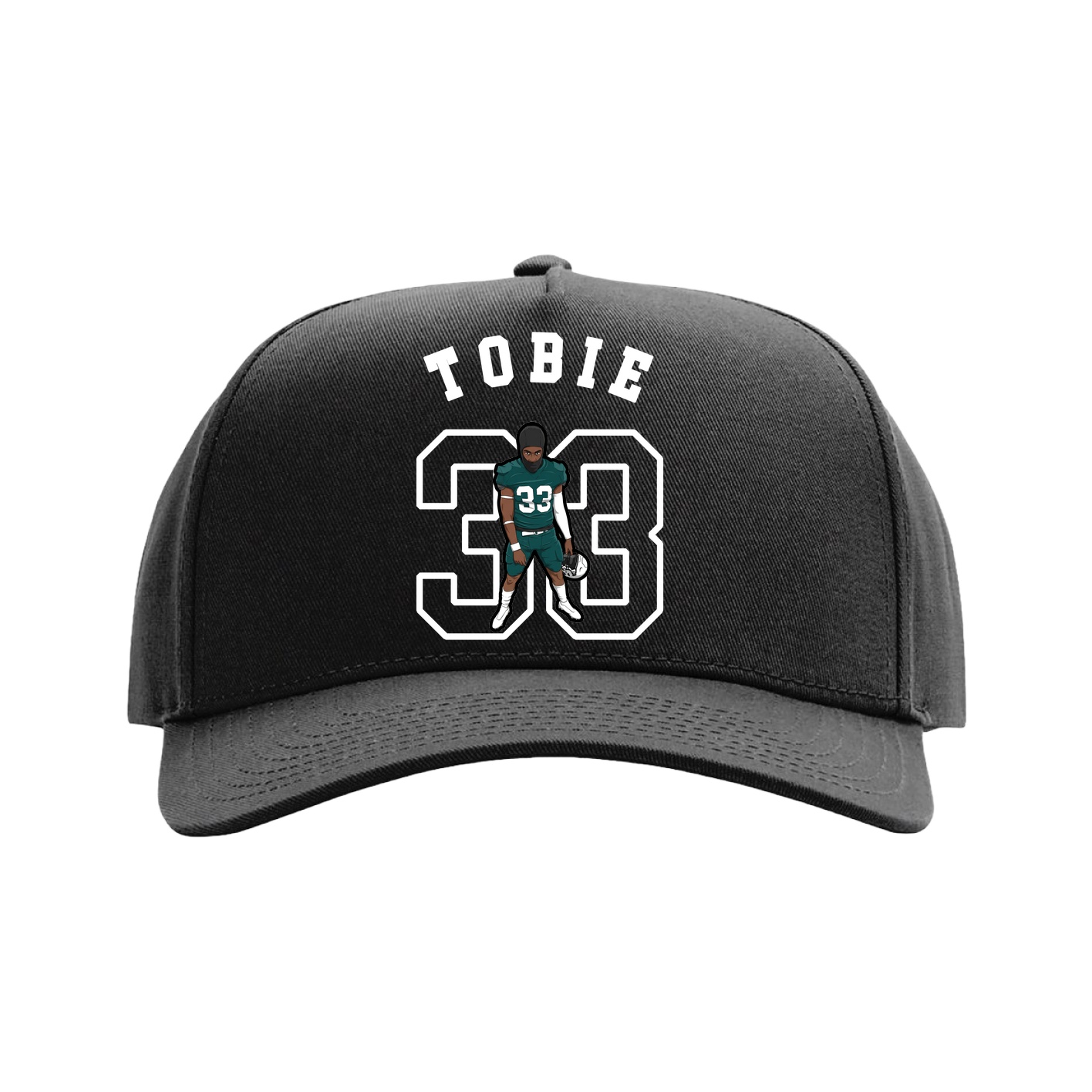 Full Fabric Five-Panel Champ Cap — Shirsey Arch in Black