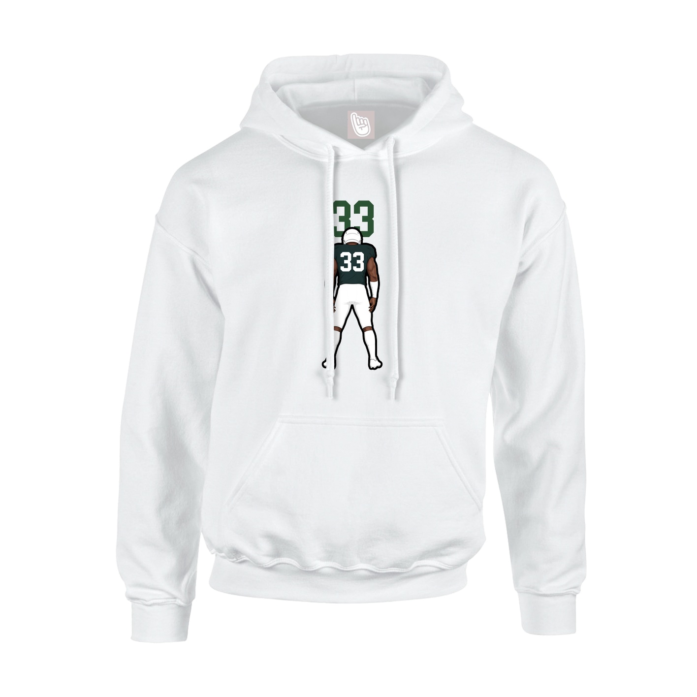 Youth Hoodie — Number Top in White