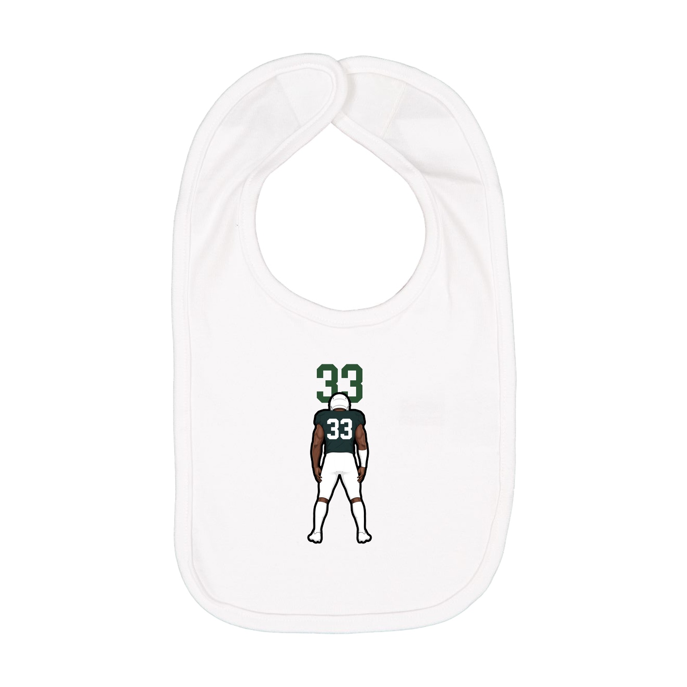 Infant Bib — Number Top in White