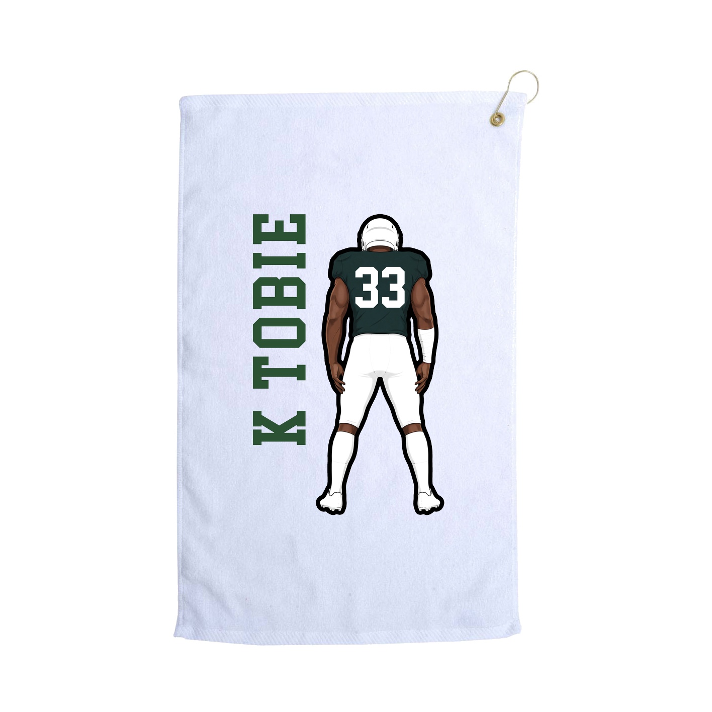 Golf Towel — Name Vertical in White