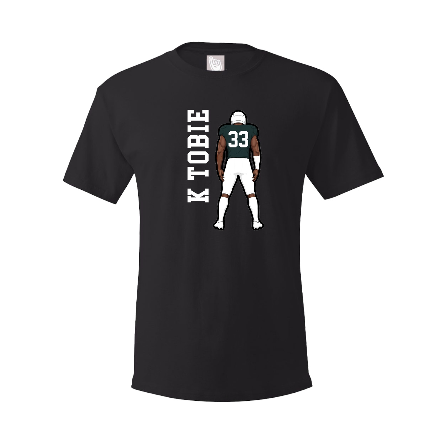 Youth Tee — Name Vertical in Black