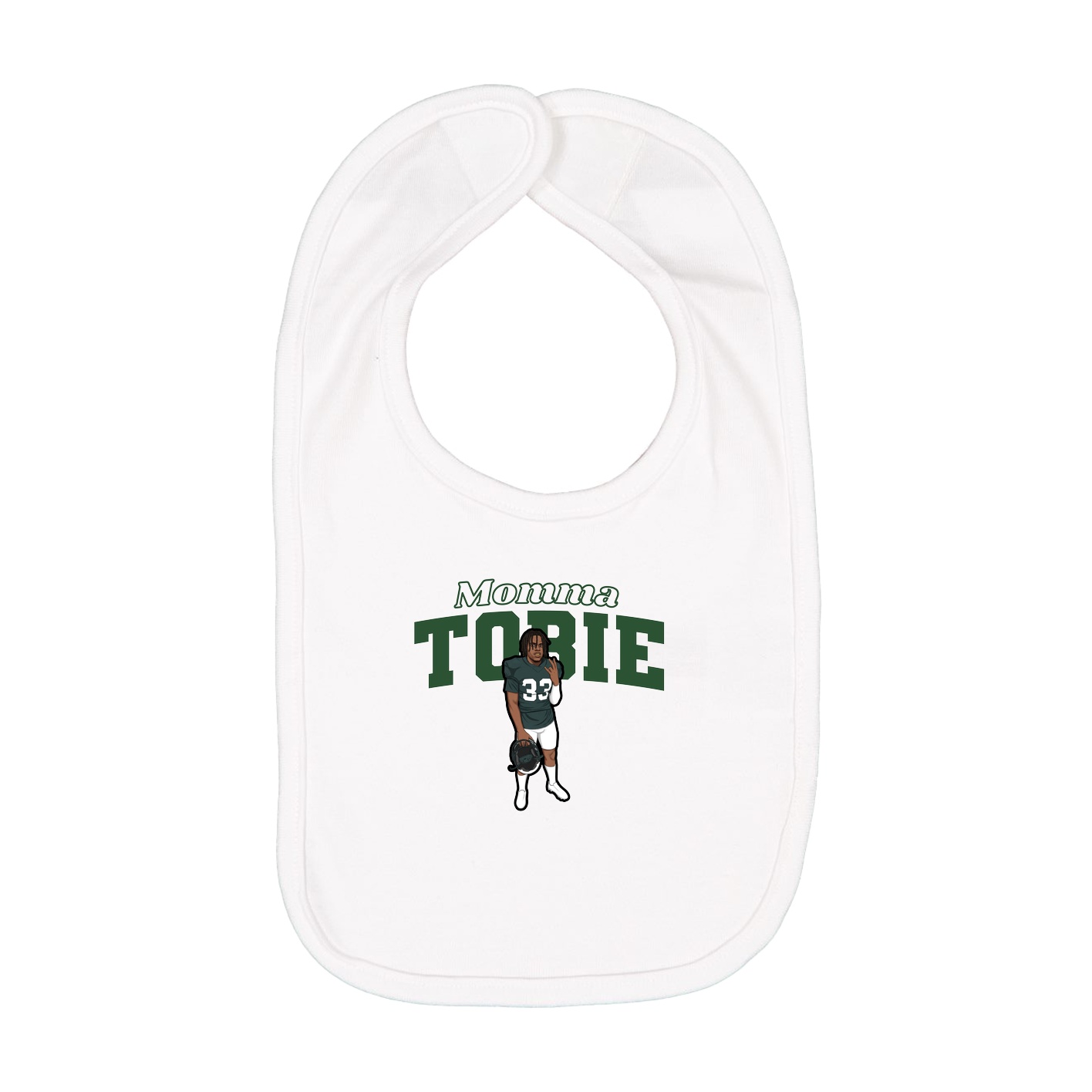 Infant Bib — Mothers Day Block in White