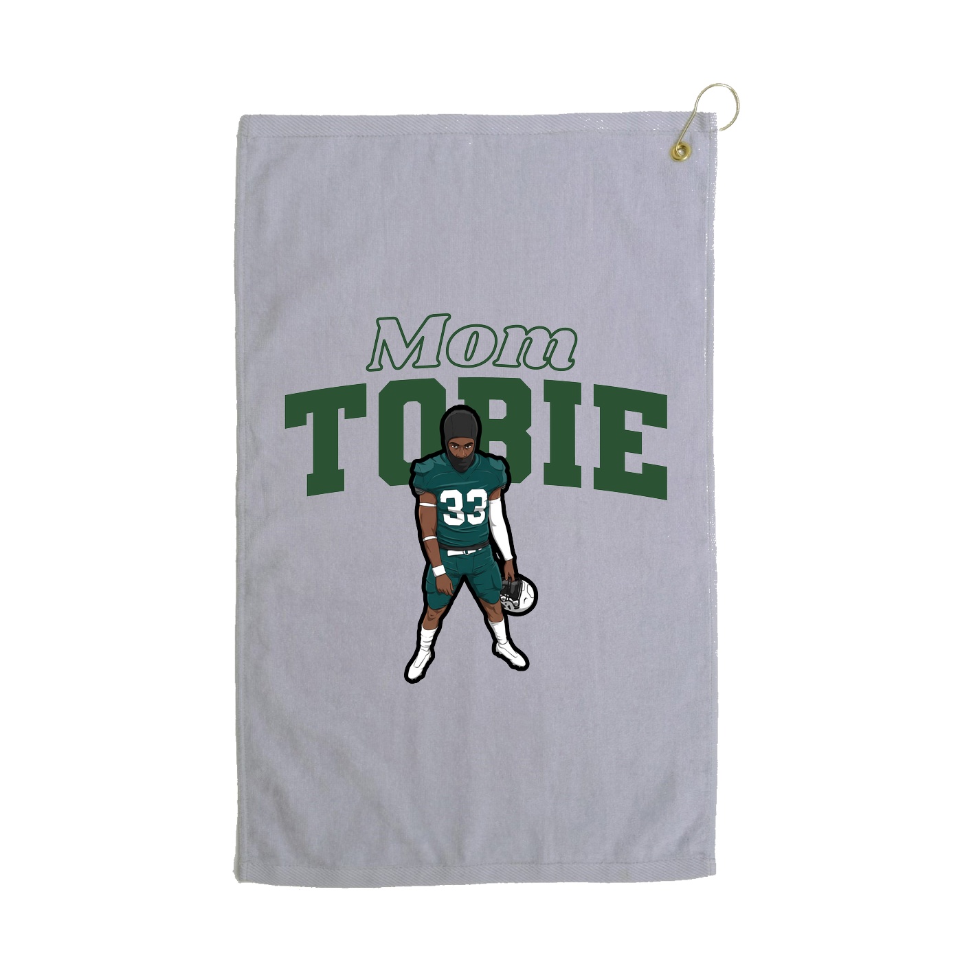 Golf Towel — Mothers Day Block in Grey