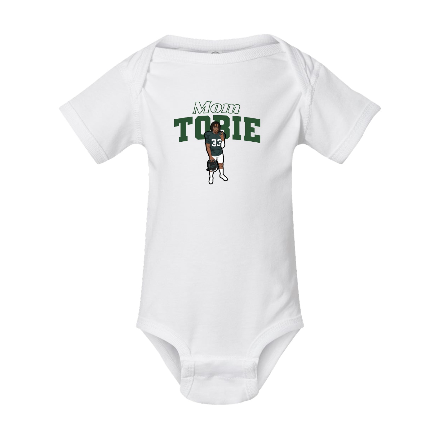 Baby Onesie — Mothers Day Block in White
