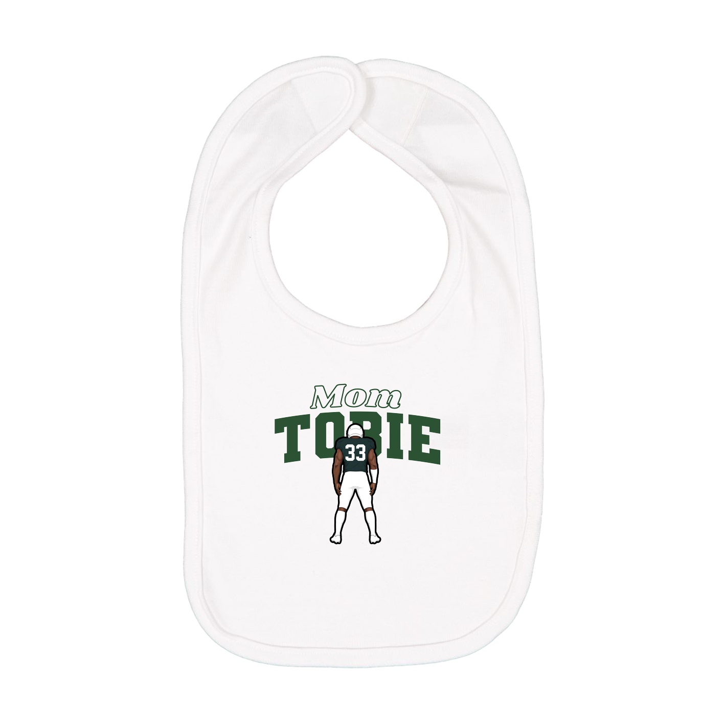 Infant Bib — Mothers Day Block in White
