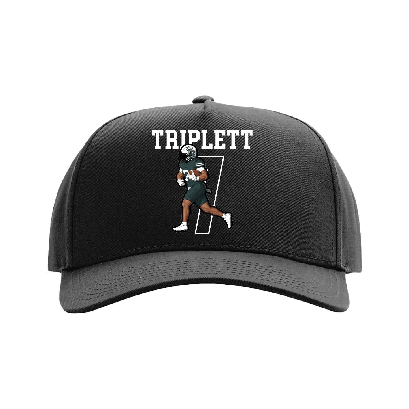 Full Fabric Five-Panel Champ Cap — Shirsey in Black