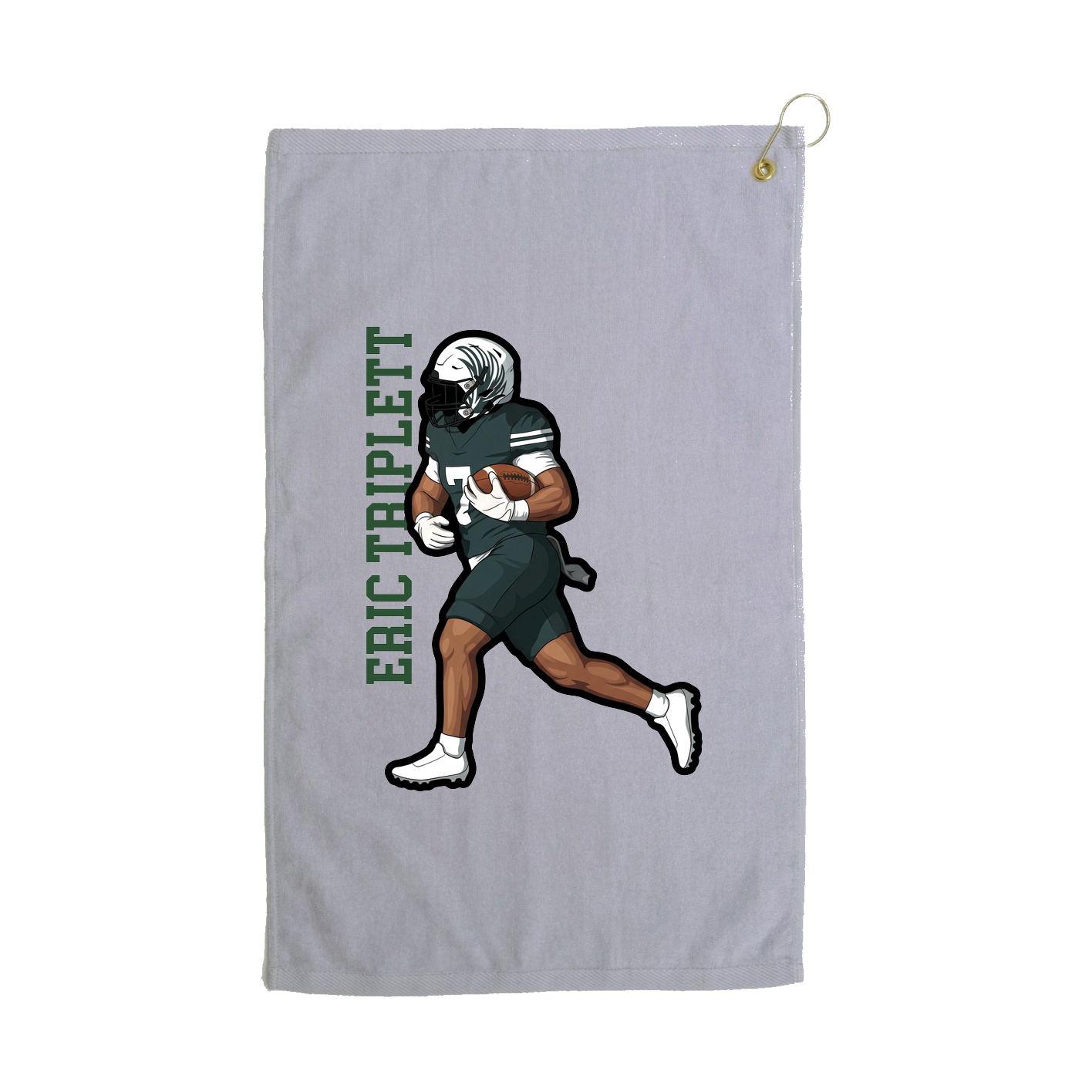 Golf Towel — Name Vertical in Grey