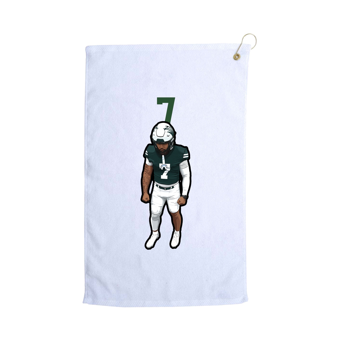 Golf Towel — Number Top in White