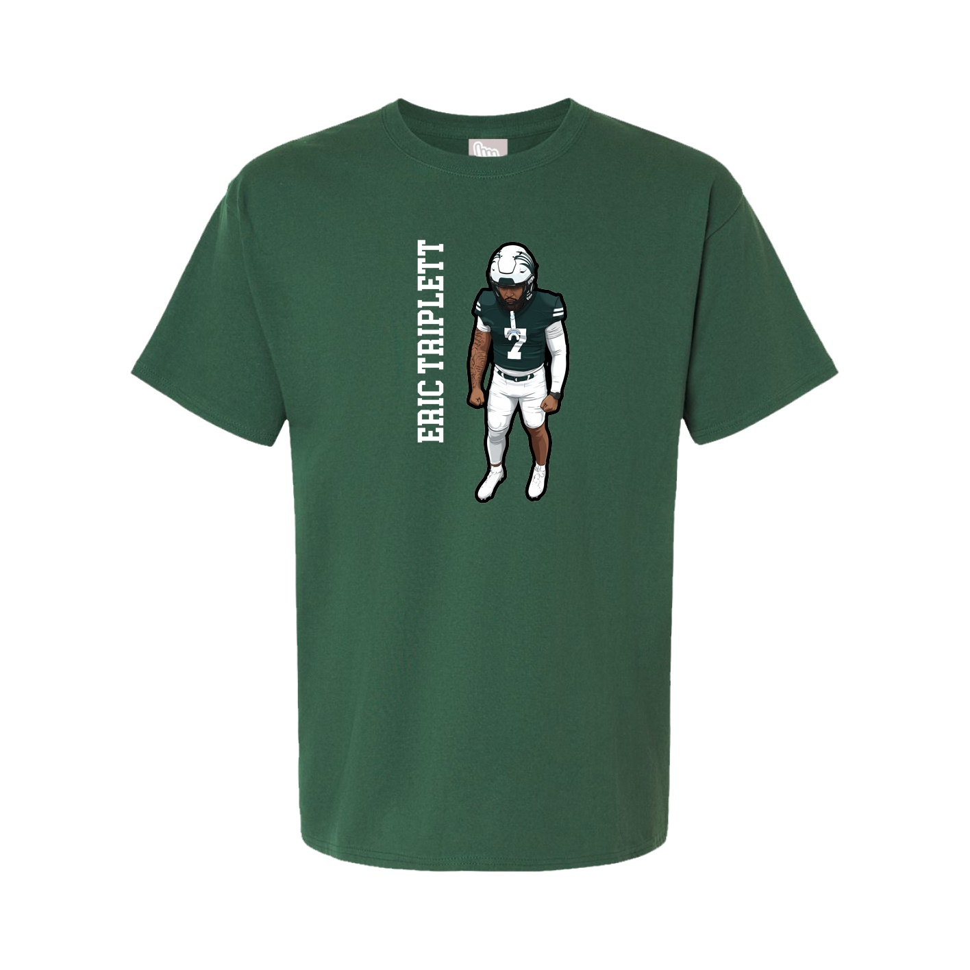 Youth Tee — Name Vertical in Green