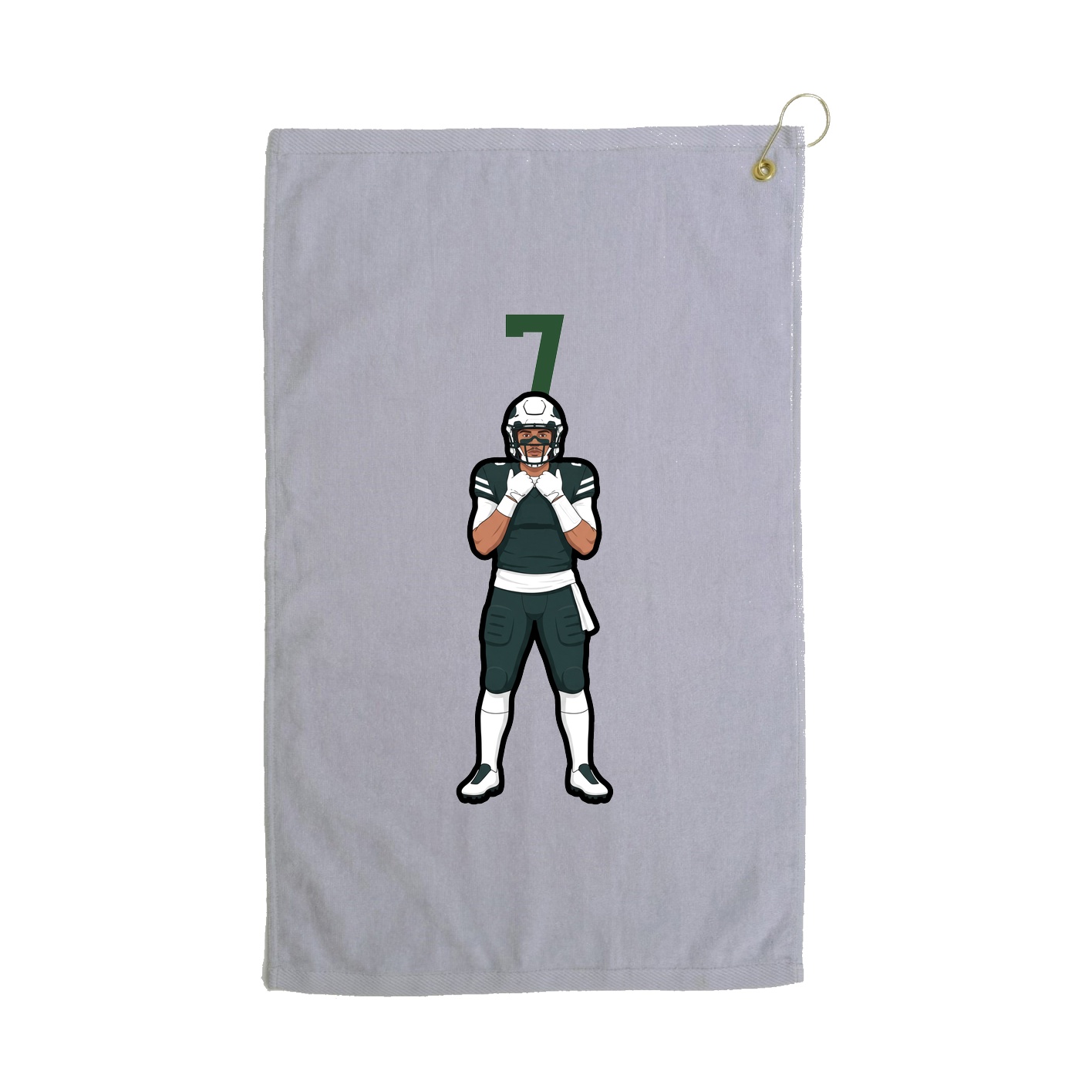 Golf Towel — Number Top in Grey