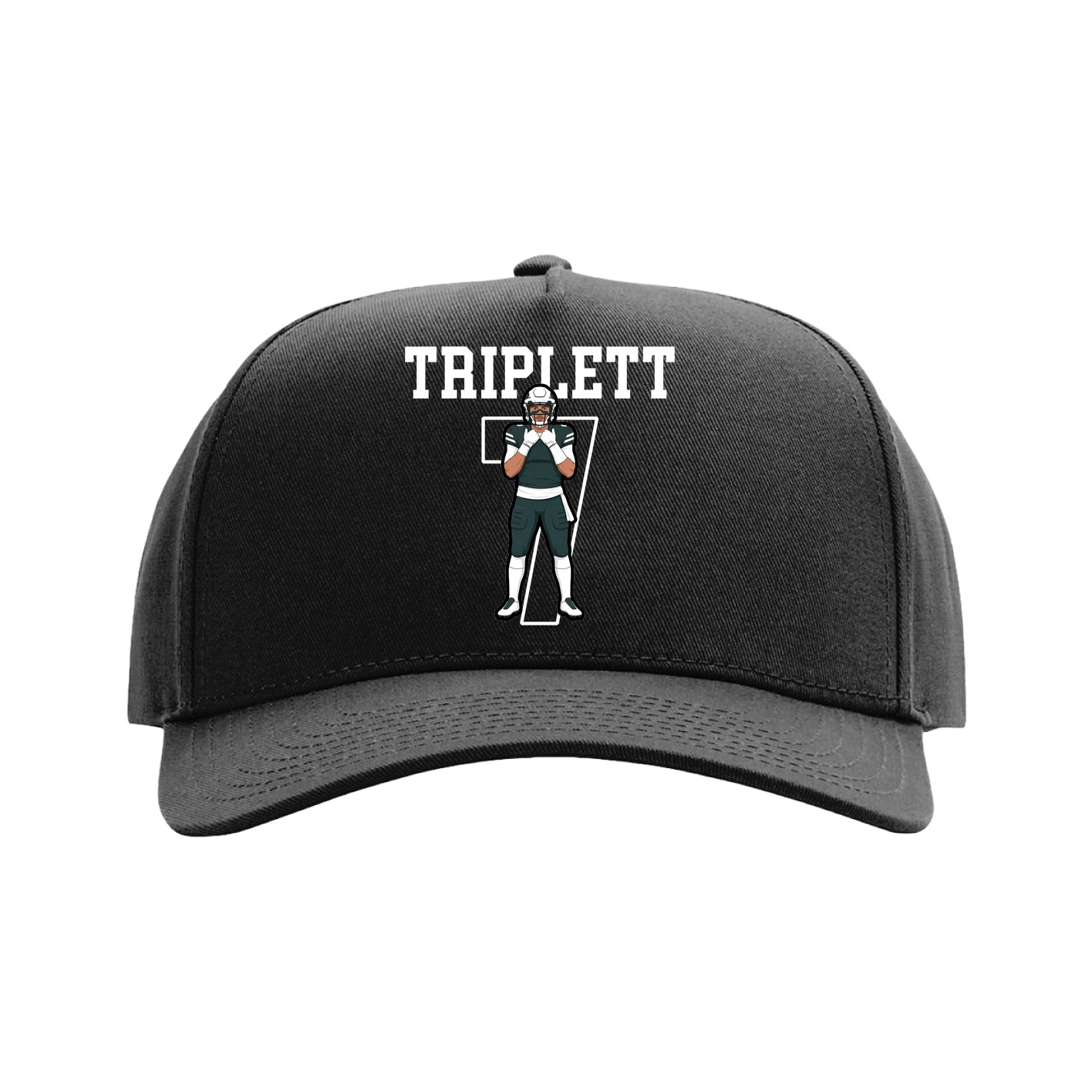 Full Fabric Five-Panel Champ Cap — Shirsey in Black