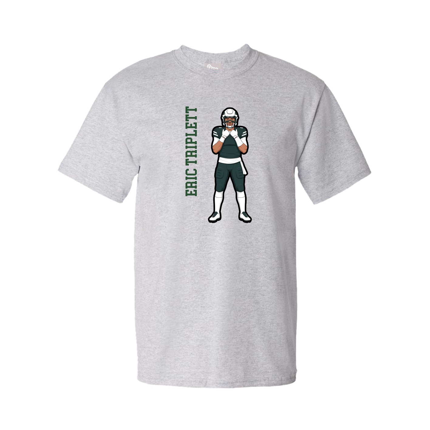 Tee — Name Vertical in Grey