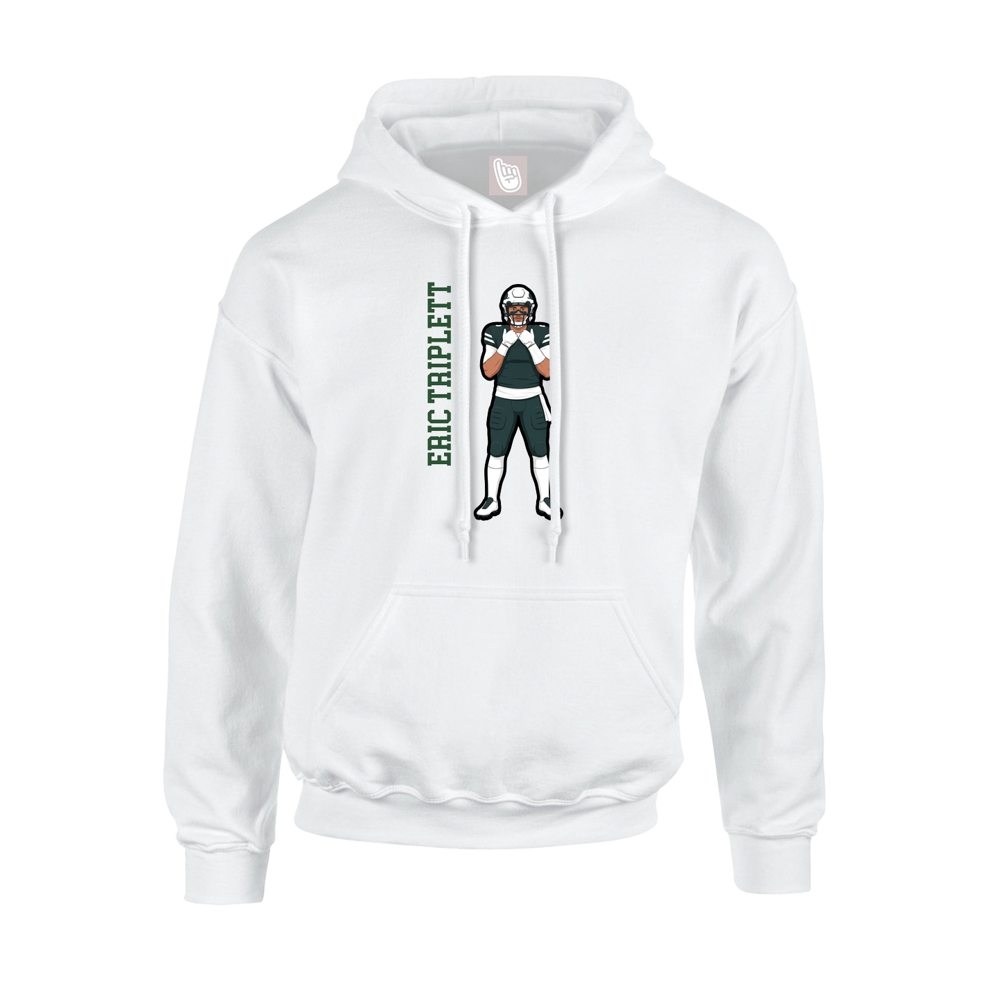 Hoodie — Name Vertical in White
