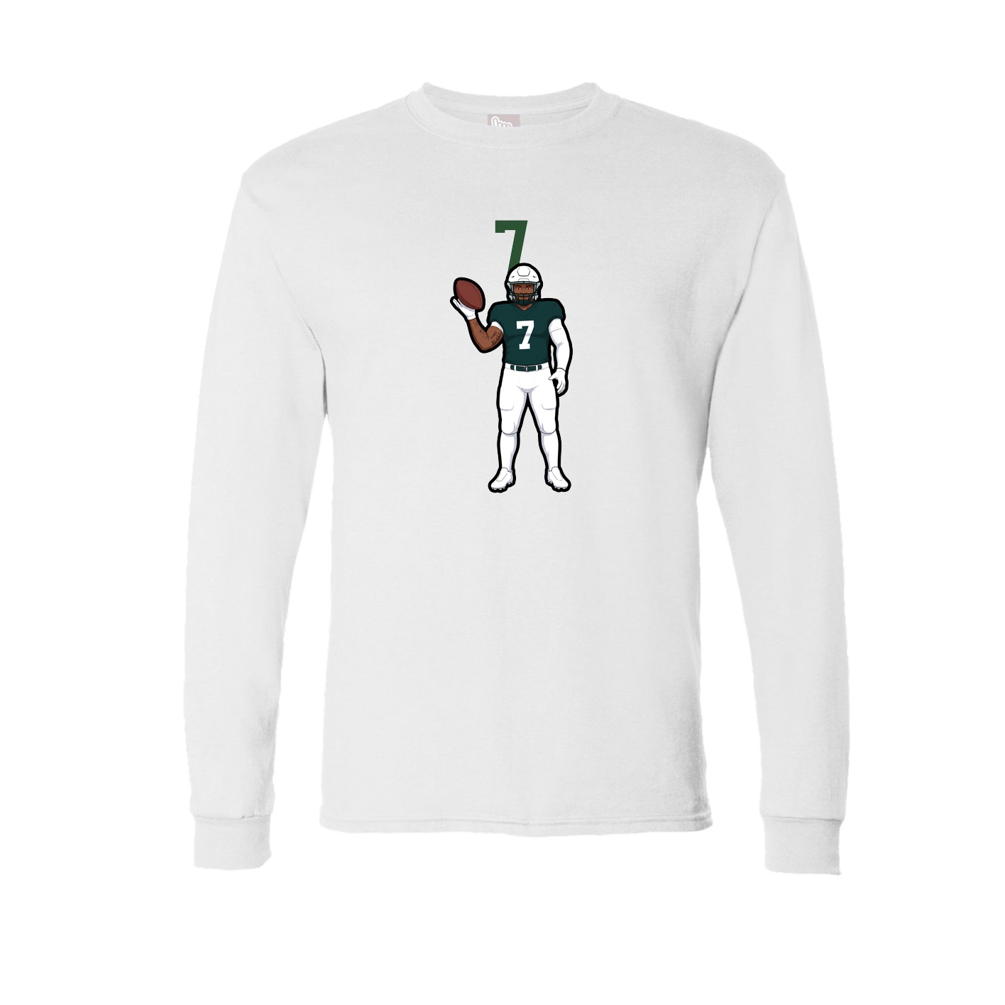 Long Sleeve Tee — Number Top in White