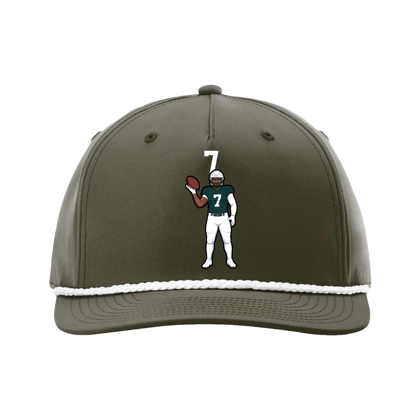 Five-Panel Classic Rope Cap — Number Top in Green
