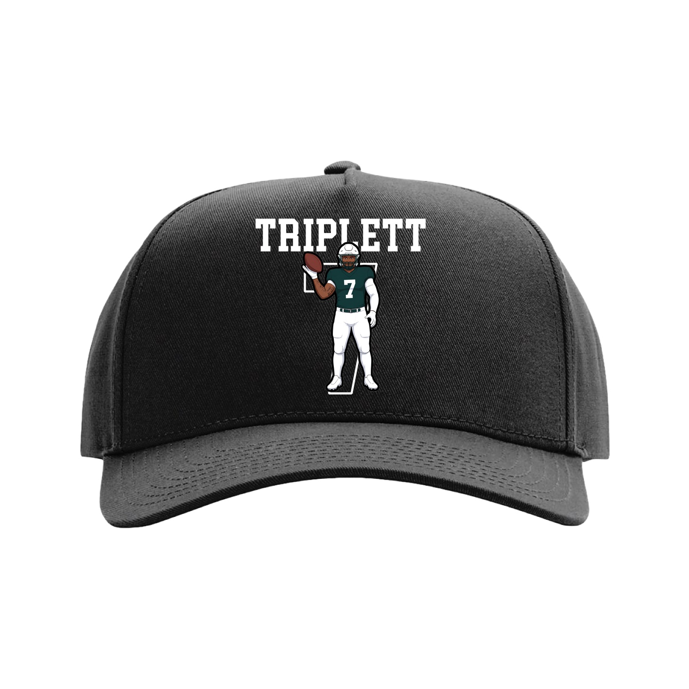Full Fabric Five-Panel Champ Cap — Shirsey in Black
