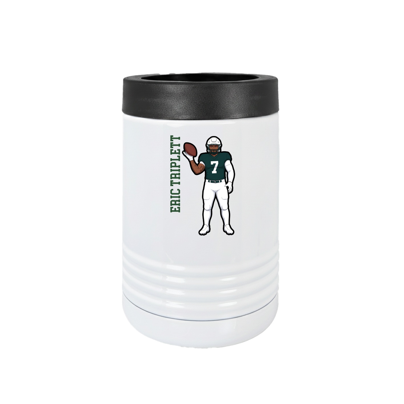 Beverage Holder — Name Vertical in White