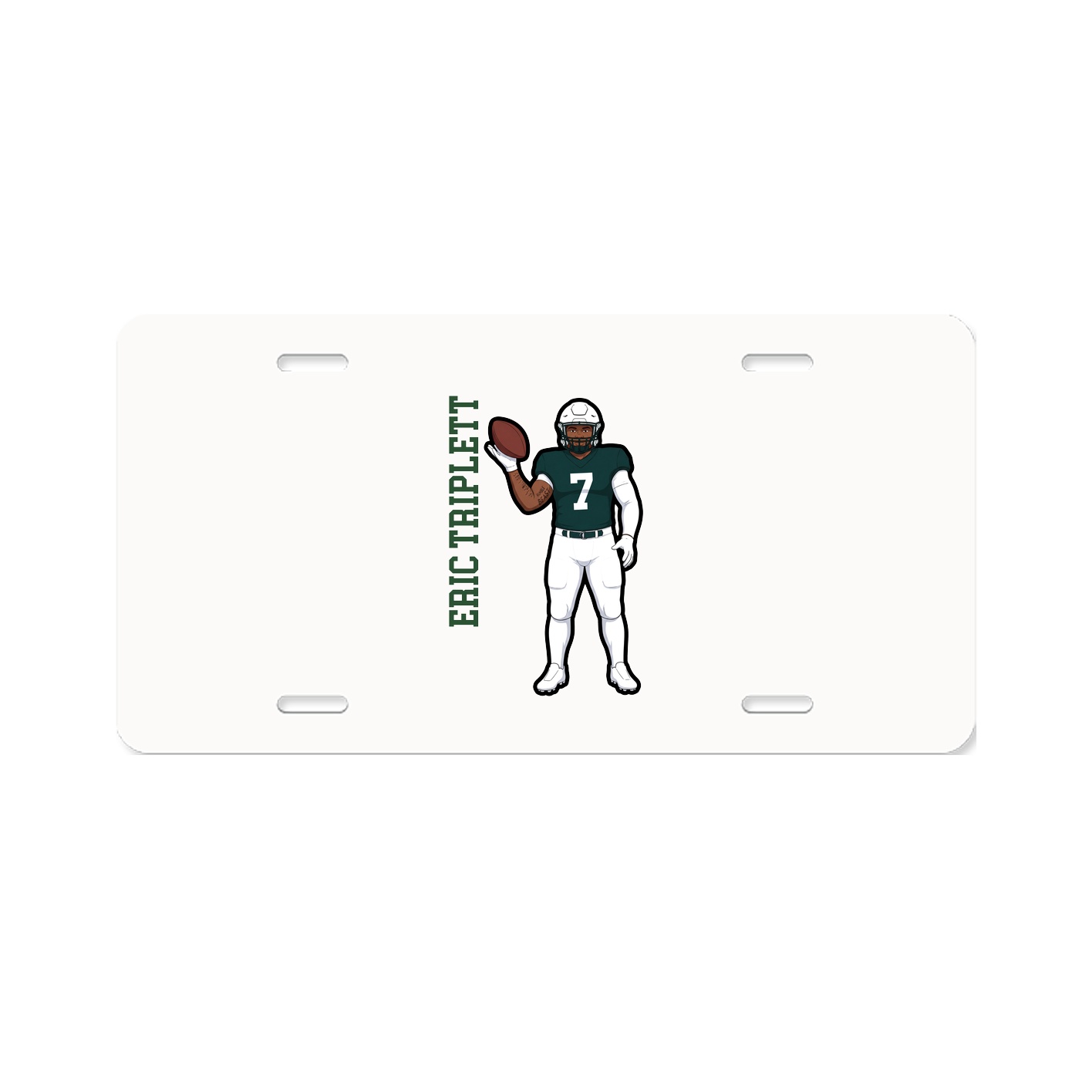 License Plate — Name Vertical in Classic