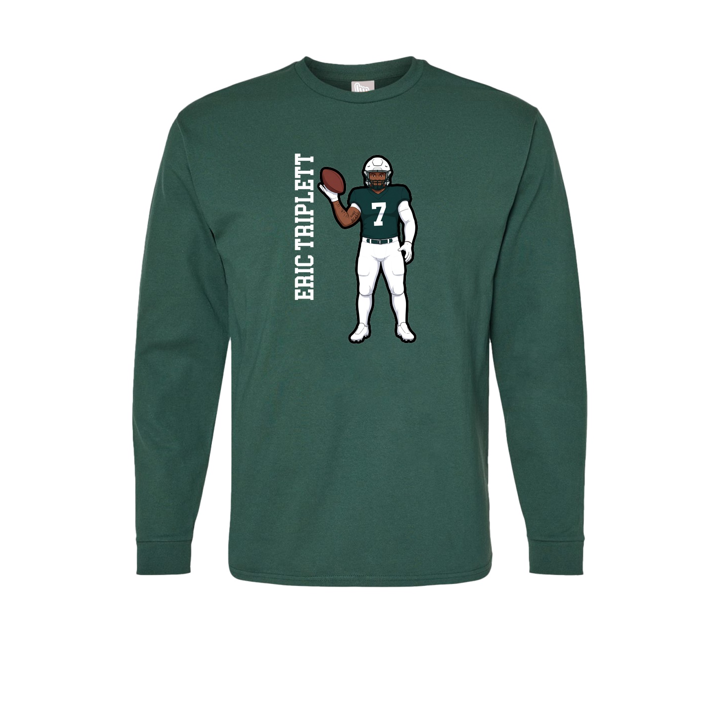 Long Sleeve Tee — Name Vertical in Green