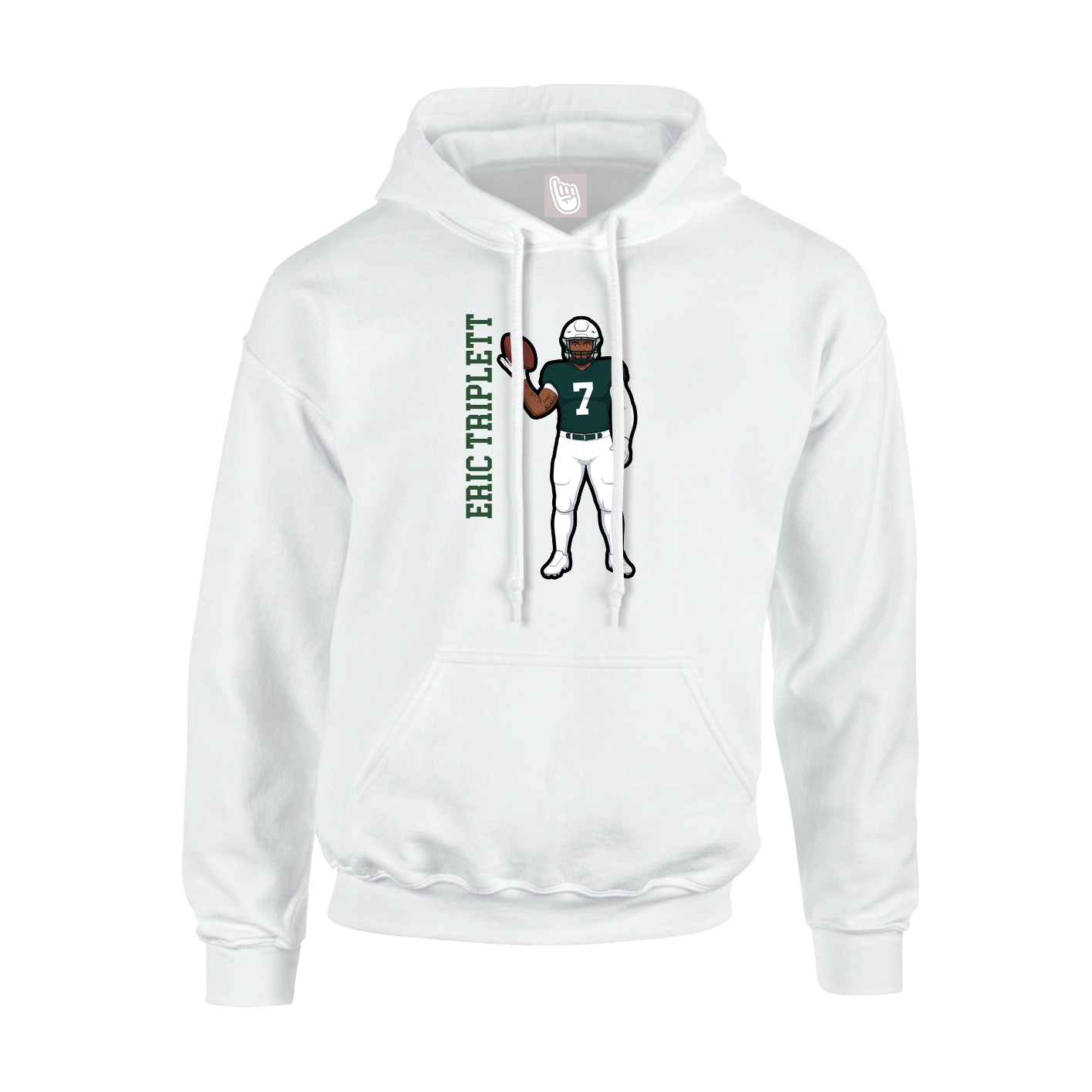 Youth Hoodie — Name Vertical in White
