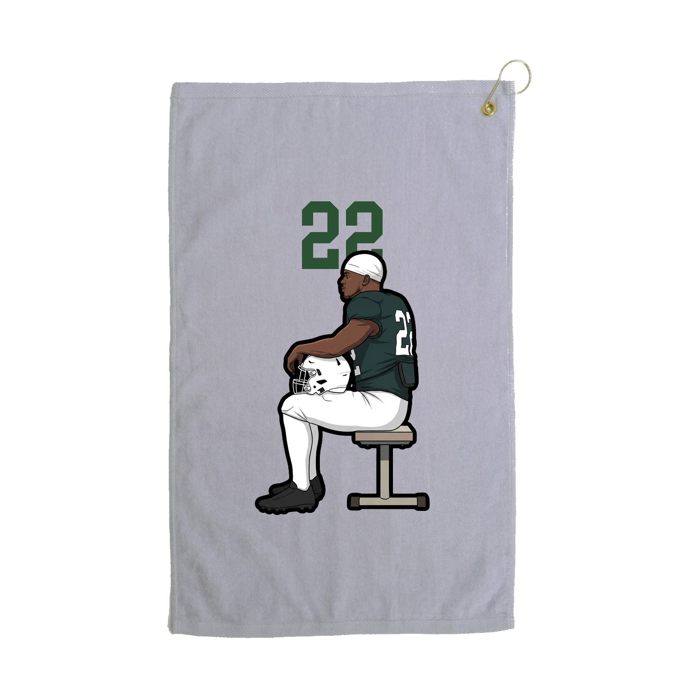 Golf Towel — Number Top in Grey