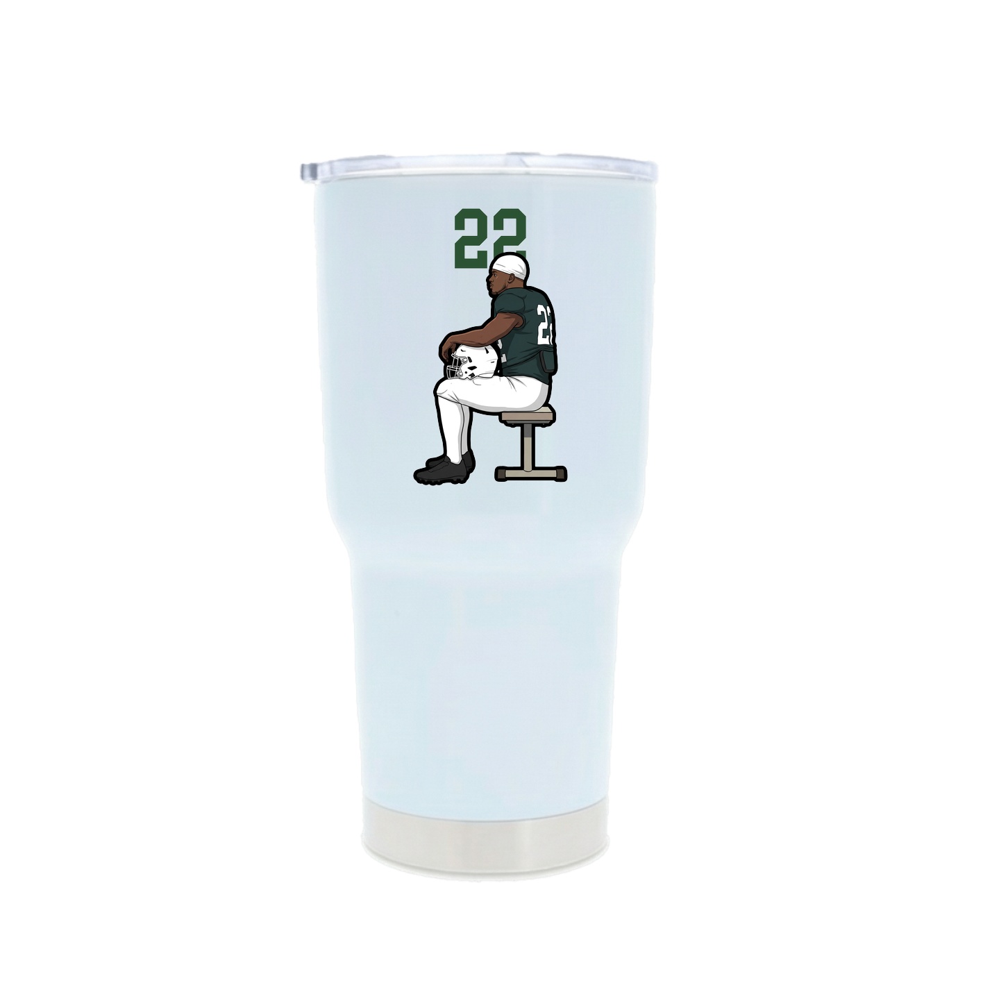 30oz Stainless Steel Tumbler — Number Top in White