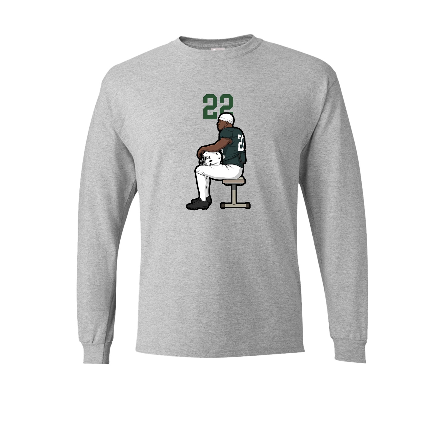 Long Sleeve Tee — Number Top in Grey