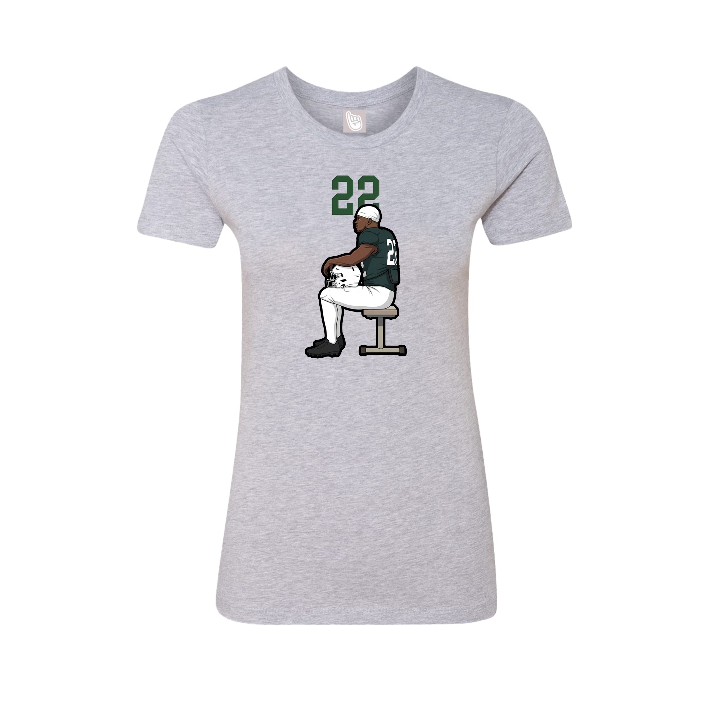 Fitted Women's Tee — Number Top in Grey