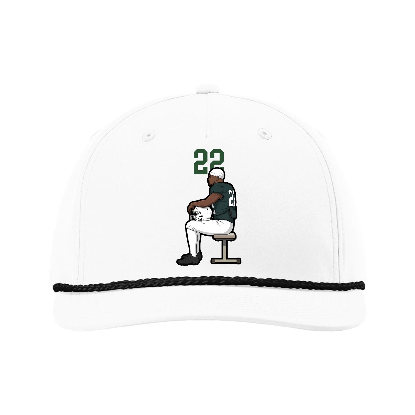 Five-Panel Classic Rope Cap — Number Top in White