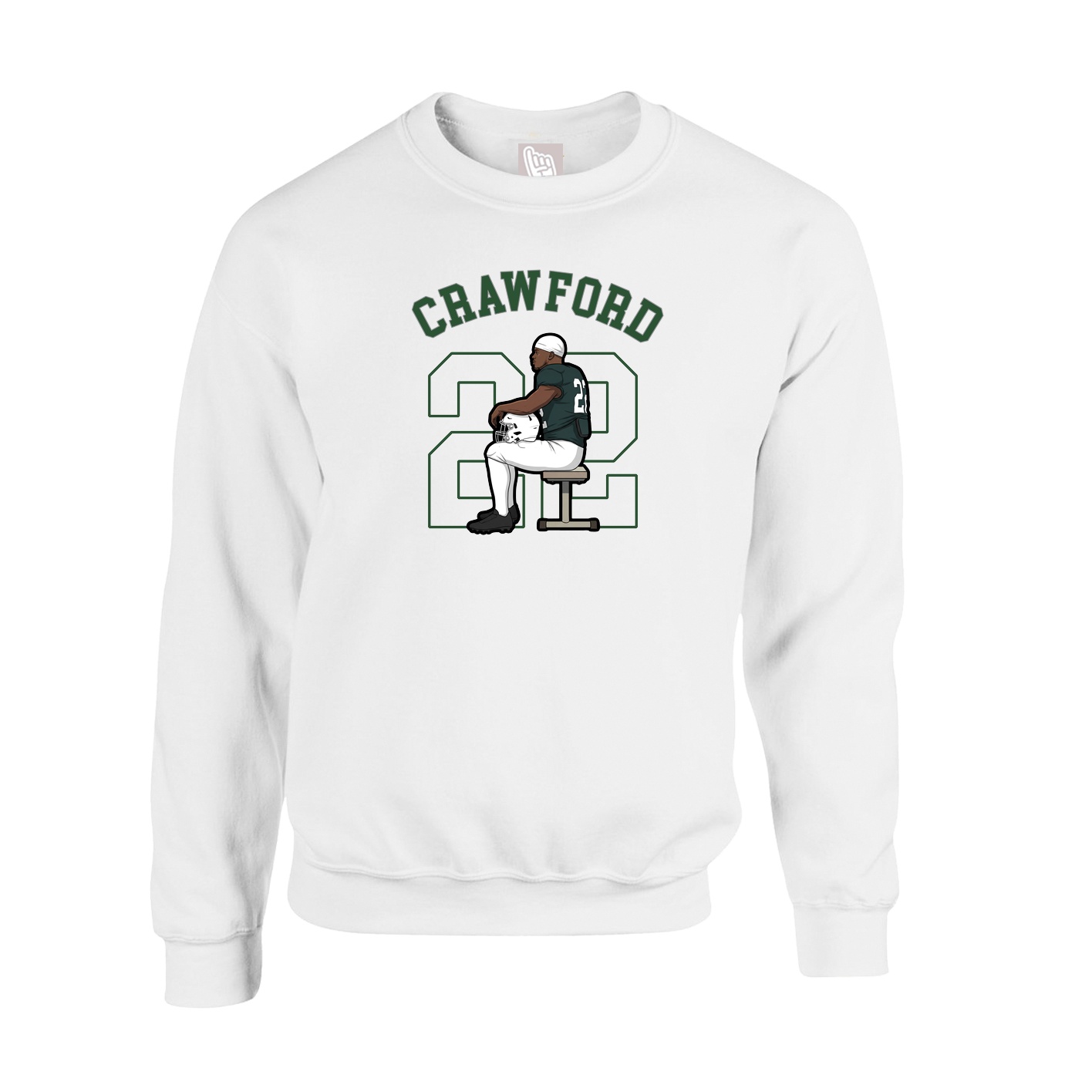Fleece Crew — Shirsey Arch in White