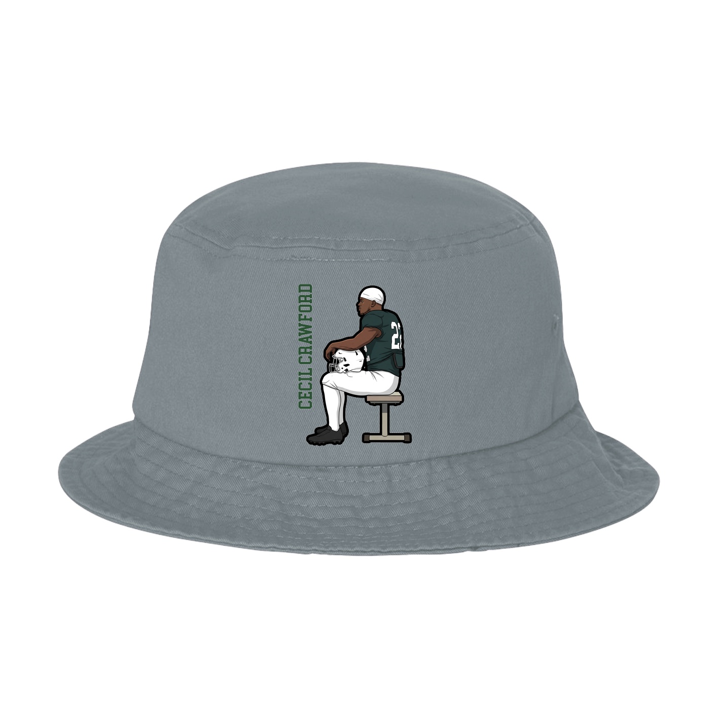 Bucket Cap — Name Vertical in Grey