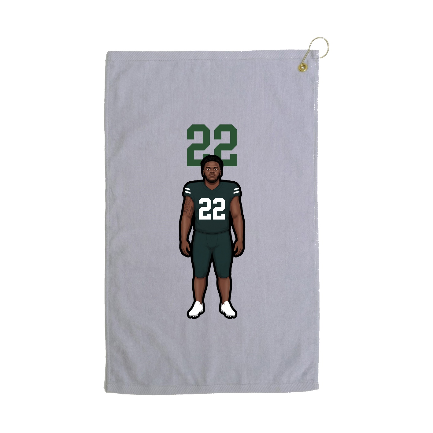 Golf Towel — Number Top in Grey
