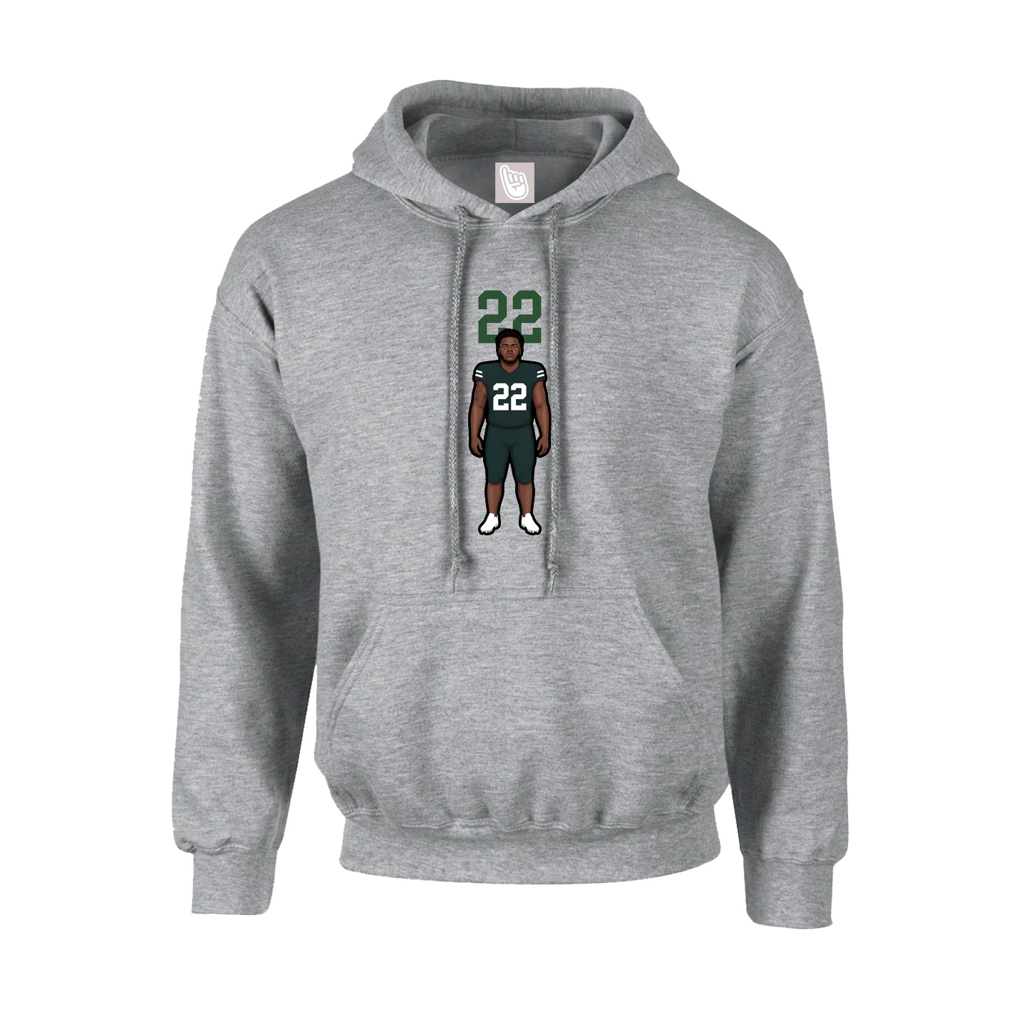 Hoodie — Number Top in Grey