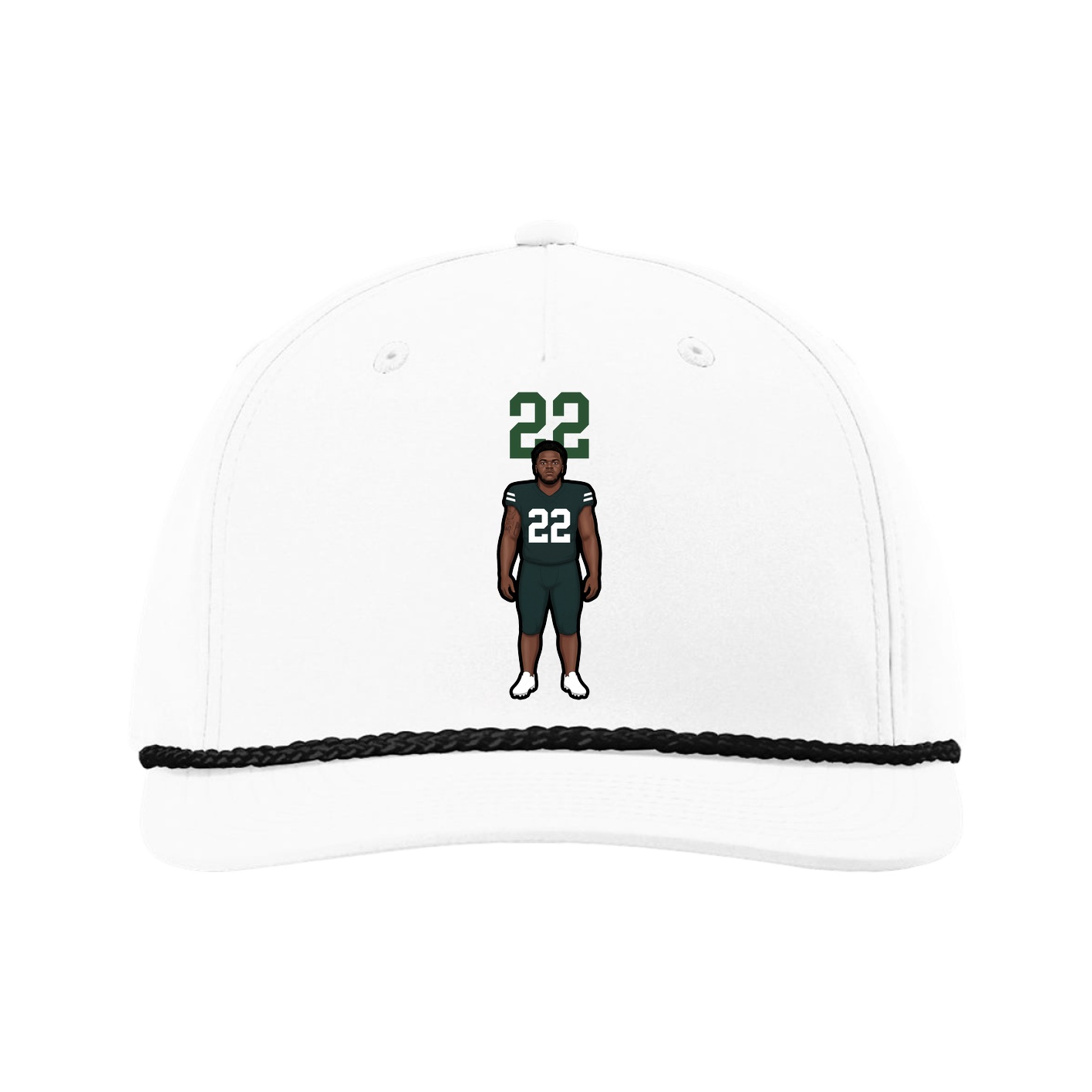 Five-Panel Classic Rope Cap — Number Top in White