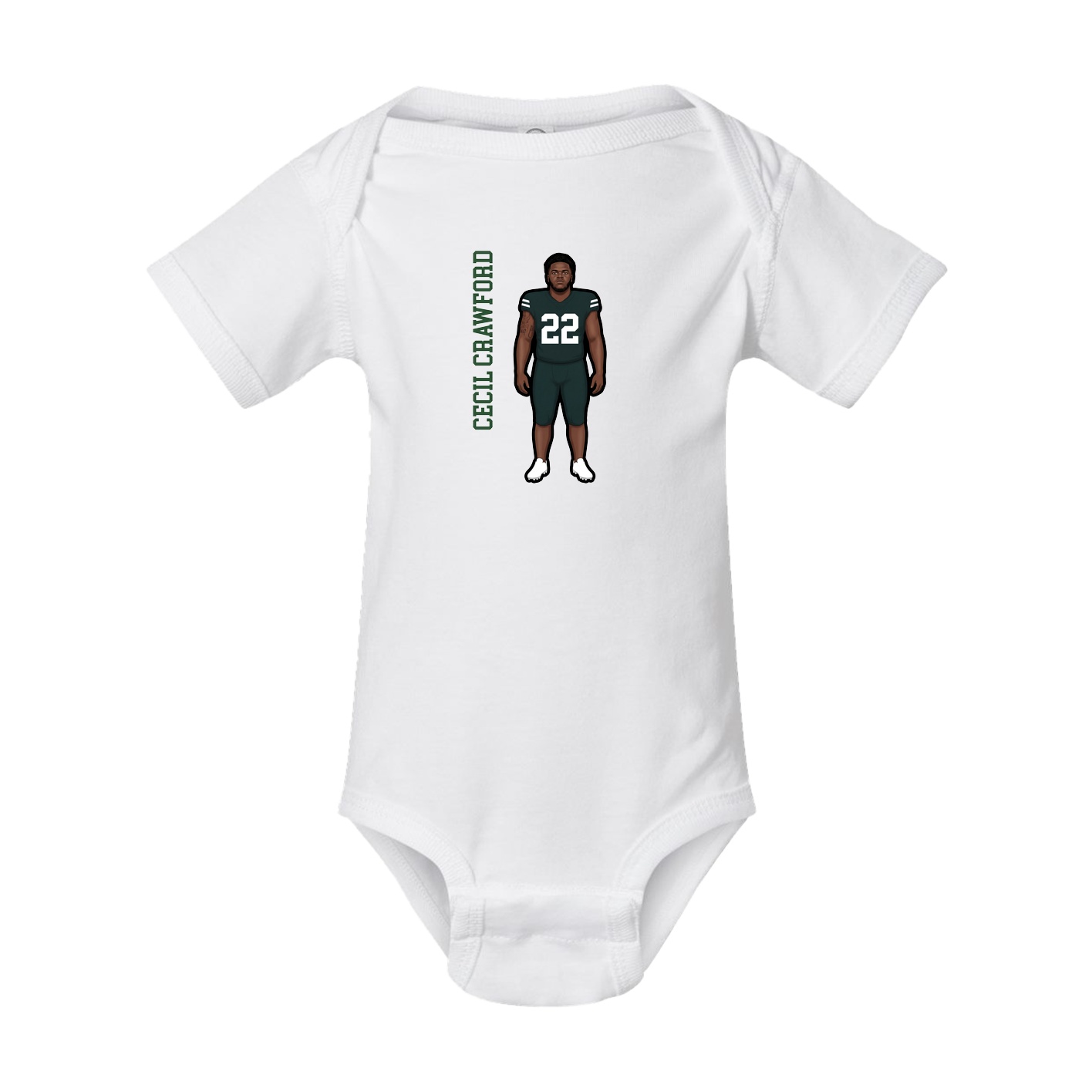 Baby Onesie — Name Vertical in White